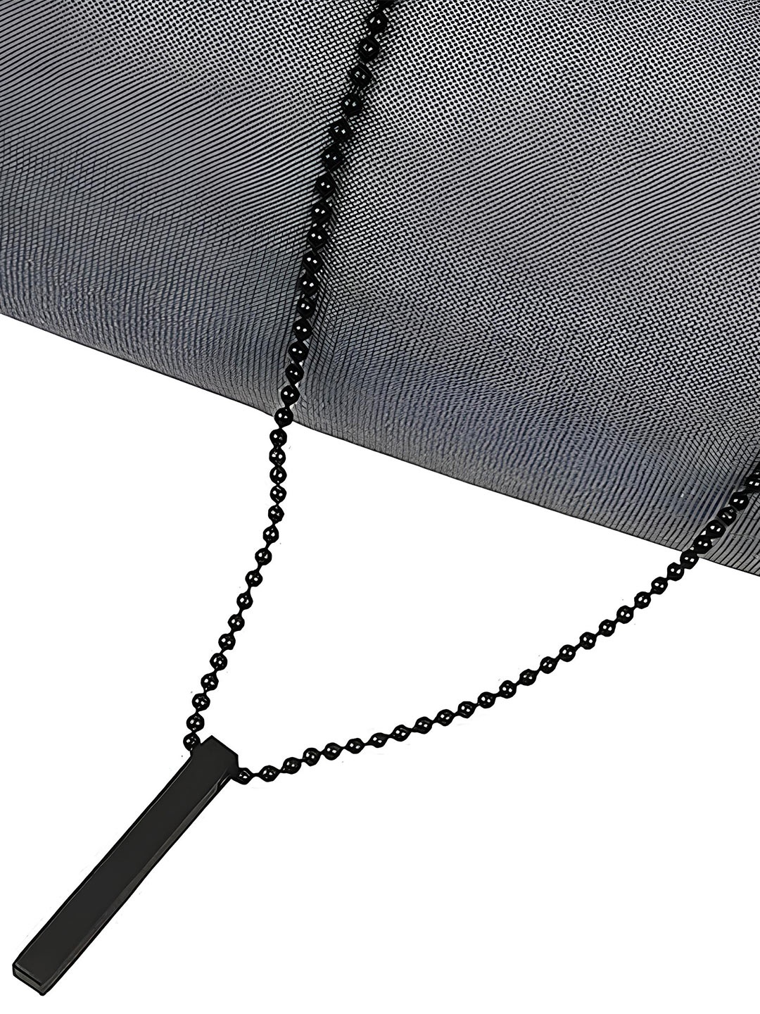

KARISHMA KREATIONS Men Set Of 2 Silver Plated Bar With Twisted Bar Pendant, Black