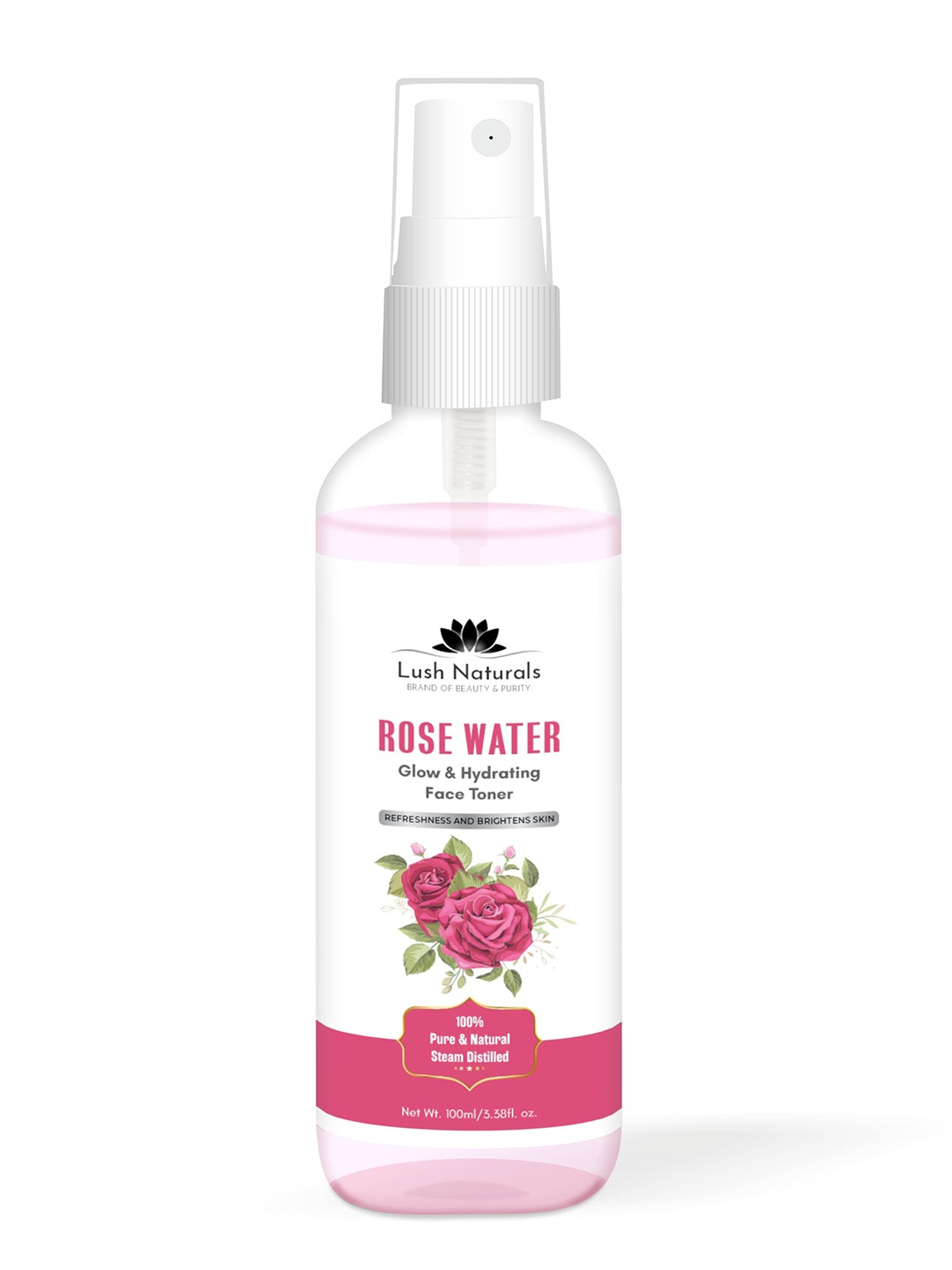 

Lush Naturals Rose Water Hydrating Face Toner - 100ml, Pink