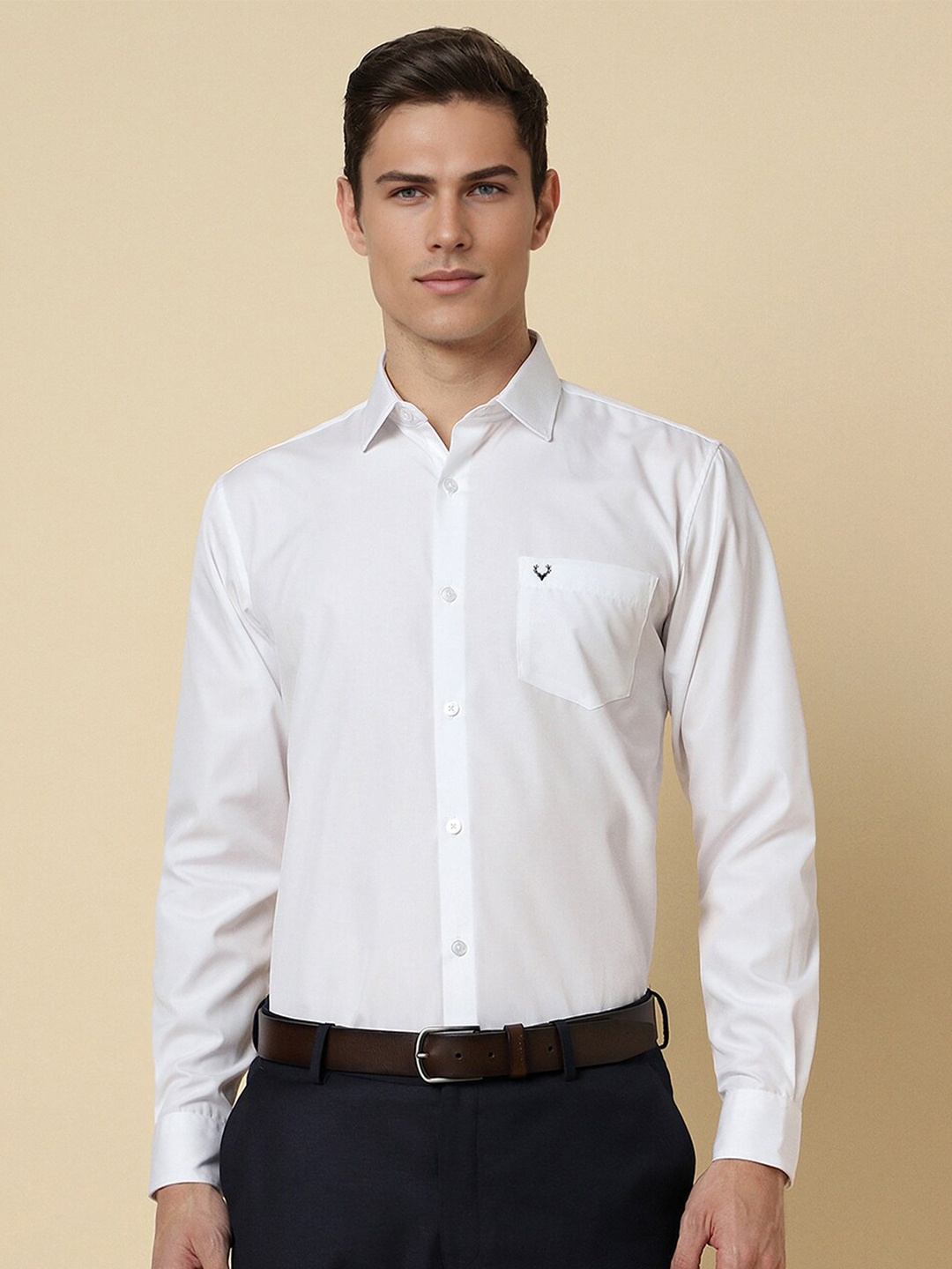 

Allen Solly Cotton Spread Collar Slim Fit Opaque Formal Shirt, White