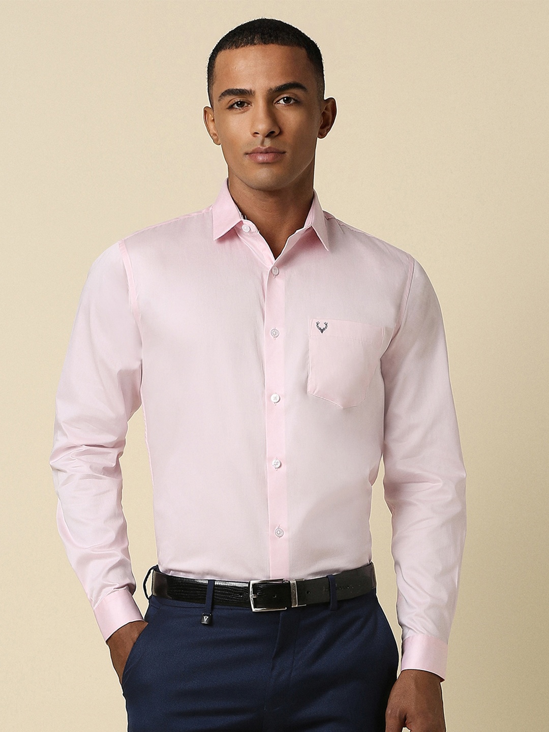 

Allen Solly Slim Fit Spread Collar Pure Cotton Formal Shirt, Pink