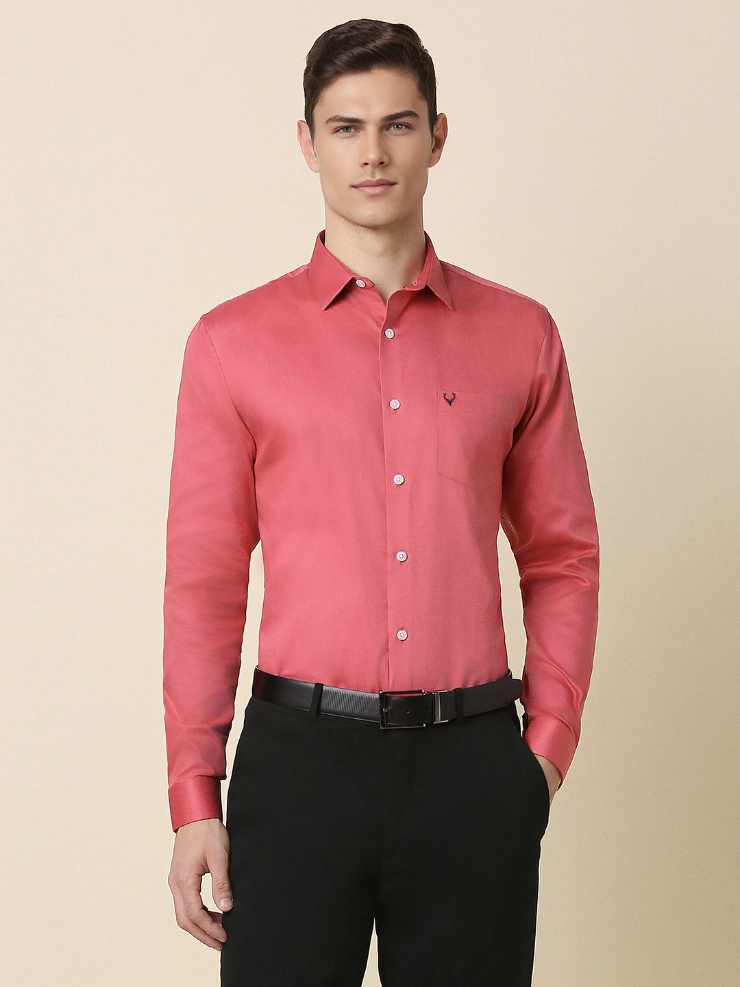 

Allen Solly Spread Collar Slim Fit Pure Cotton Formal Shirt, Pink