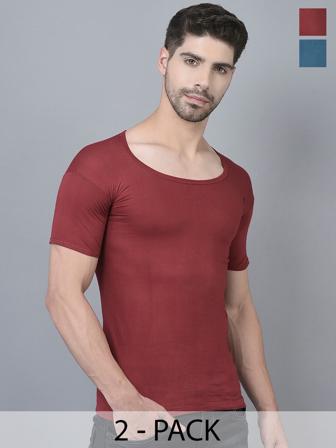 

Dollar Pack Of 2 Assorted Pure Cotton Basic Vests MLHVE-02-PO2-ASST2