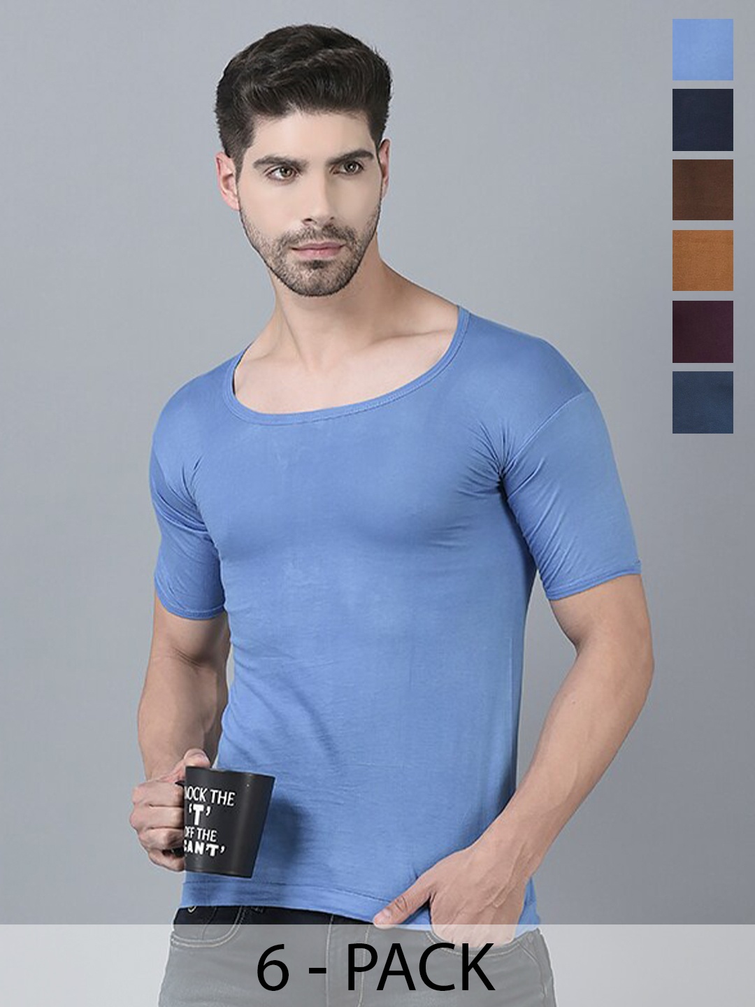 

Dollar Pack Of 6 Assorted Pure Cotton Basic Vests MLHVE-02-PO6-ASST3