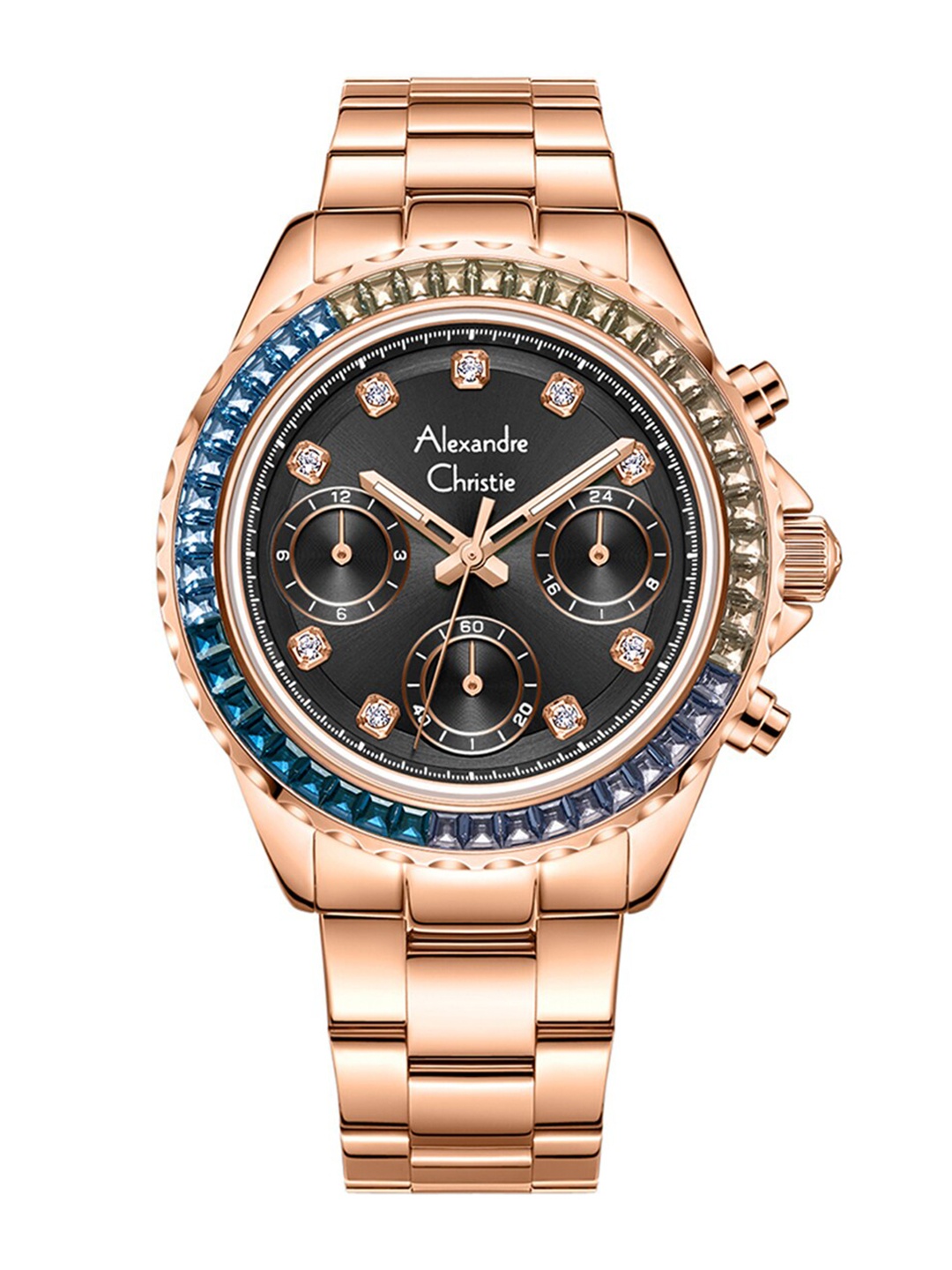 

Alexandre Christie Women Dial & Stainless Steel Bracelet Straps Analogue Watch 2B13BFBRGDG, Rose gold