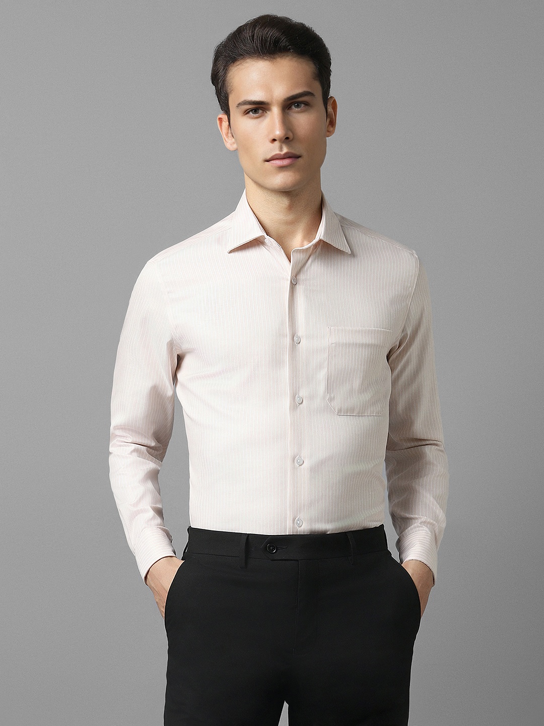 

Louis Philippe Men Cream-Coloured Opaque Formal Shirt