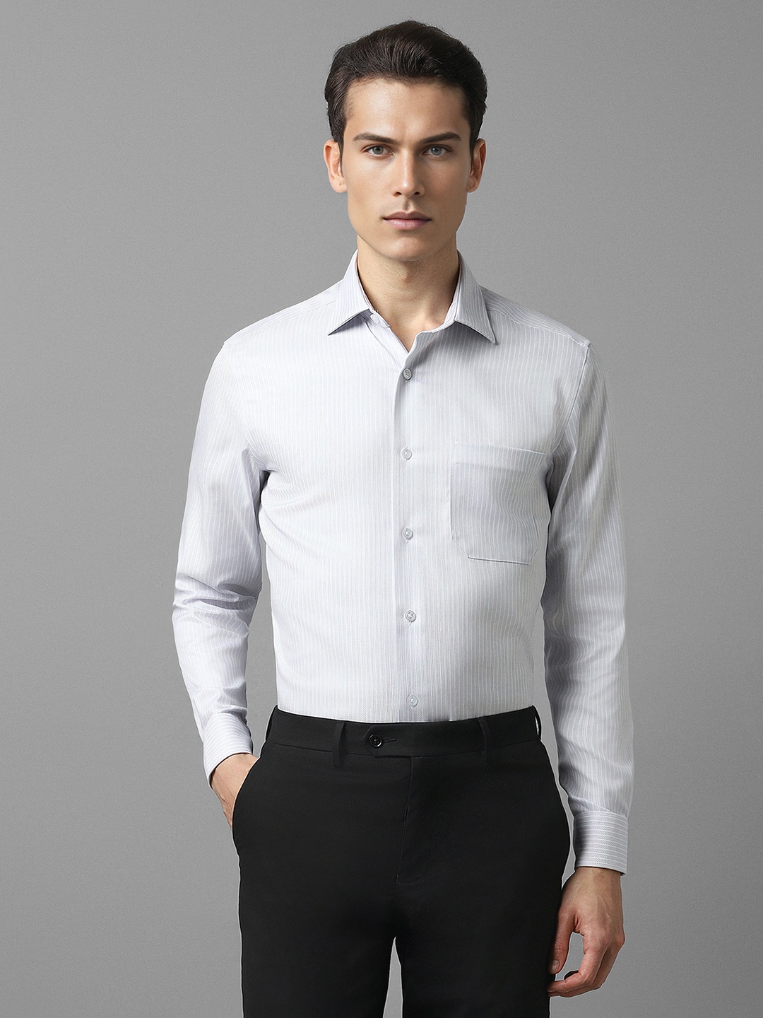 

Louis Philippe Men White Opaque Formal Shirt