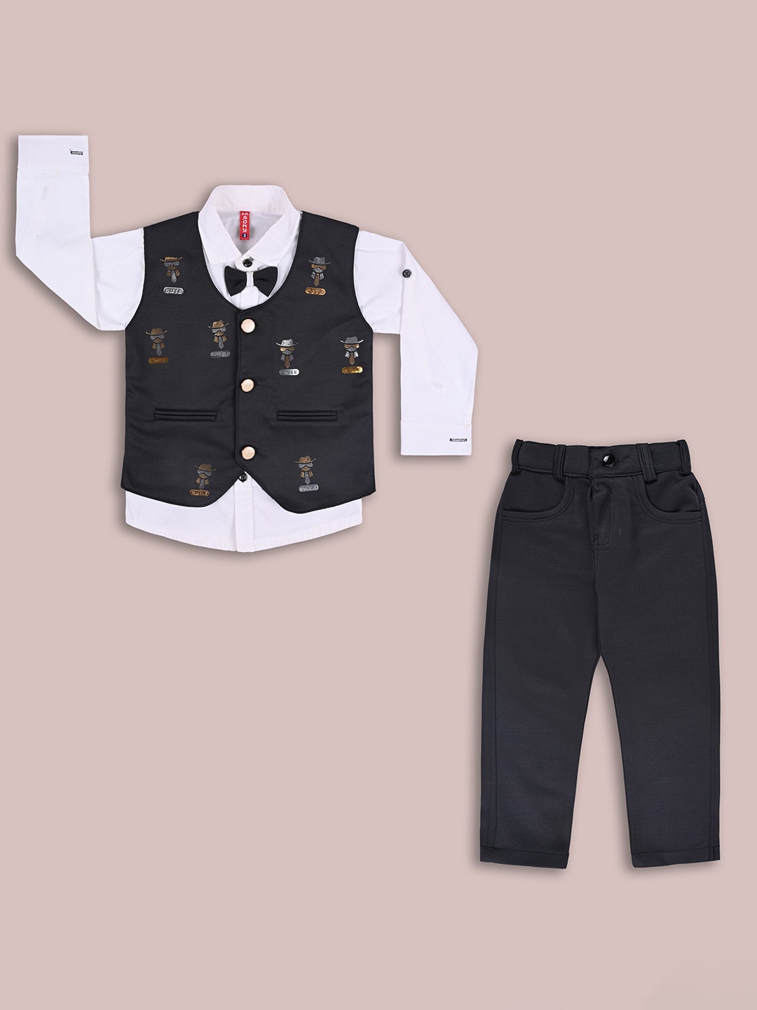 

Wish Karo Boys Printed Shirt With Trousers, Grey