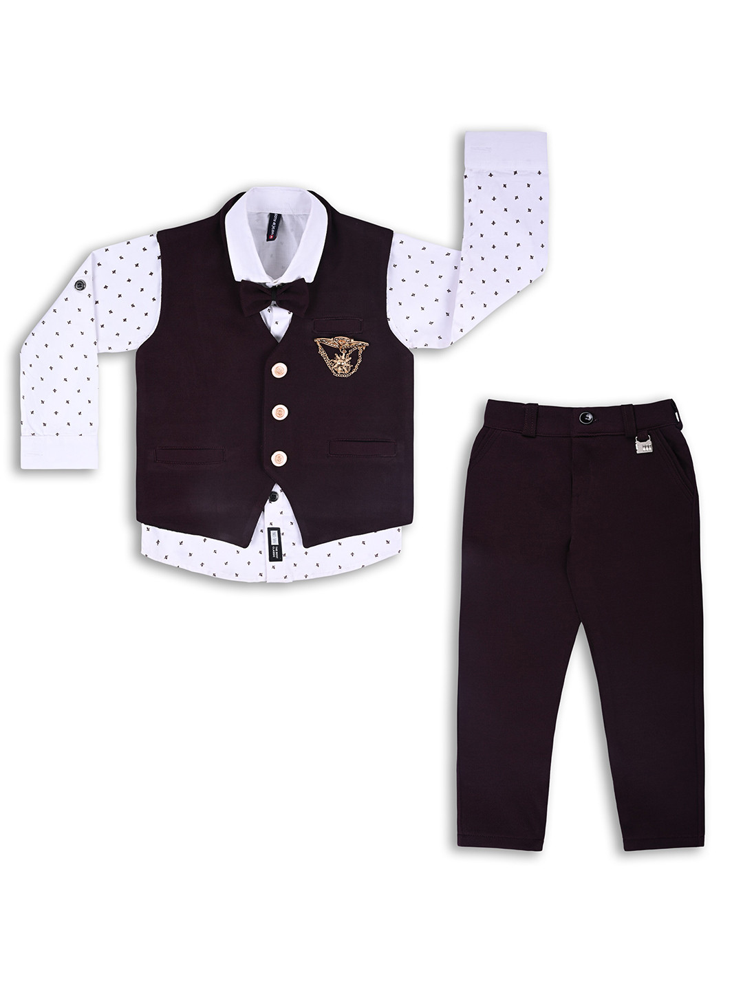 

Wish Karo Boys Printed Shirt with Trousers, Purple
