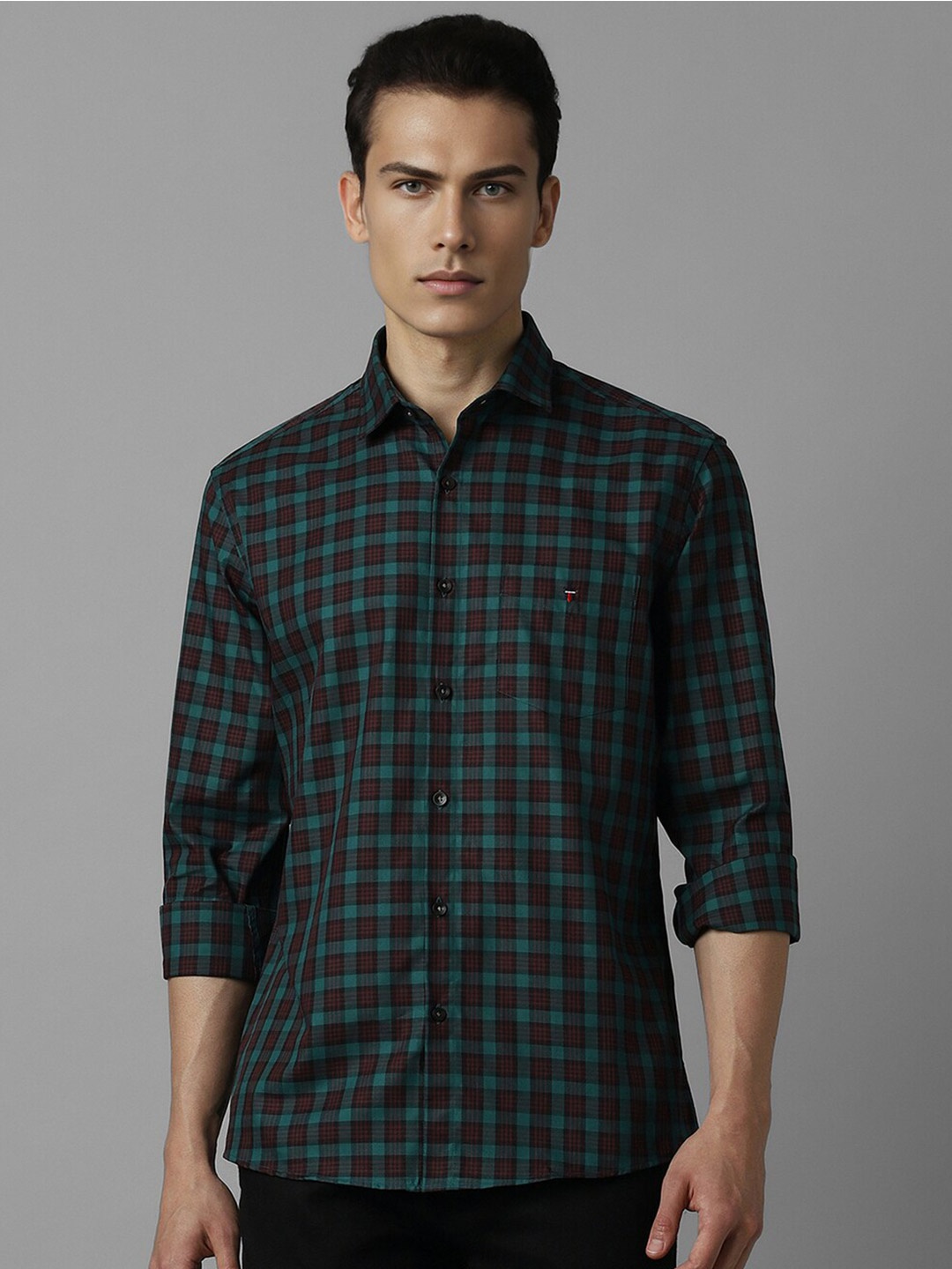 

Louis Philippe Sport Slim Fit Opaque Checked Casual Shirt, Black