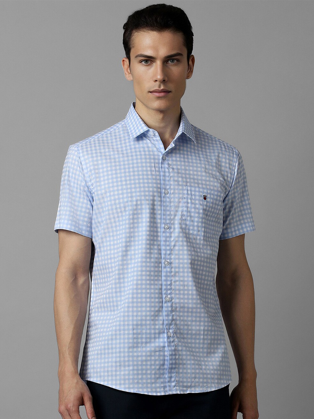

Louis Philippe Sport Slim Fit Checked Cotton Casual Shirt, Blue