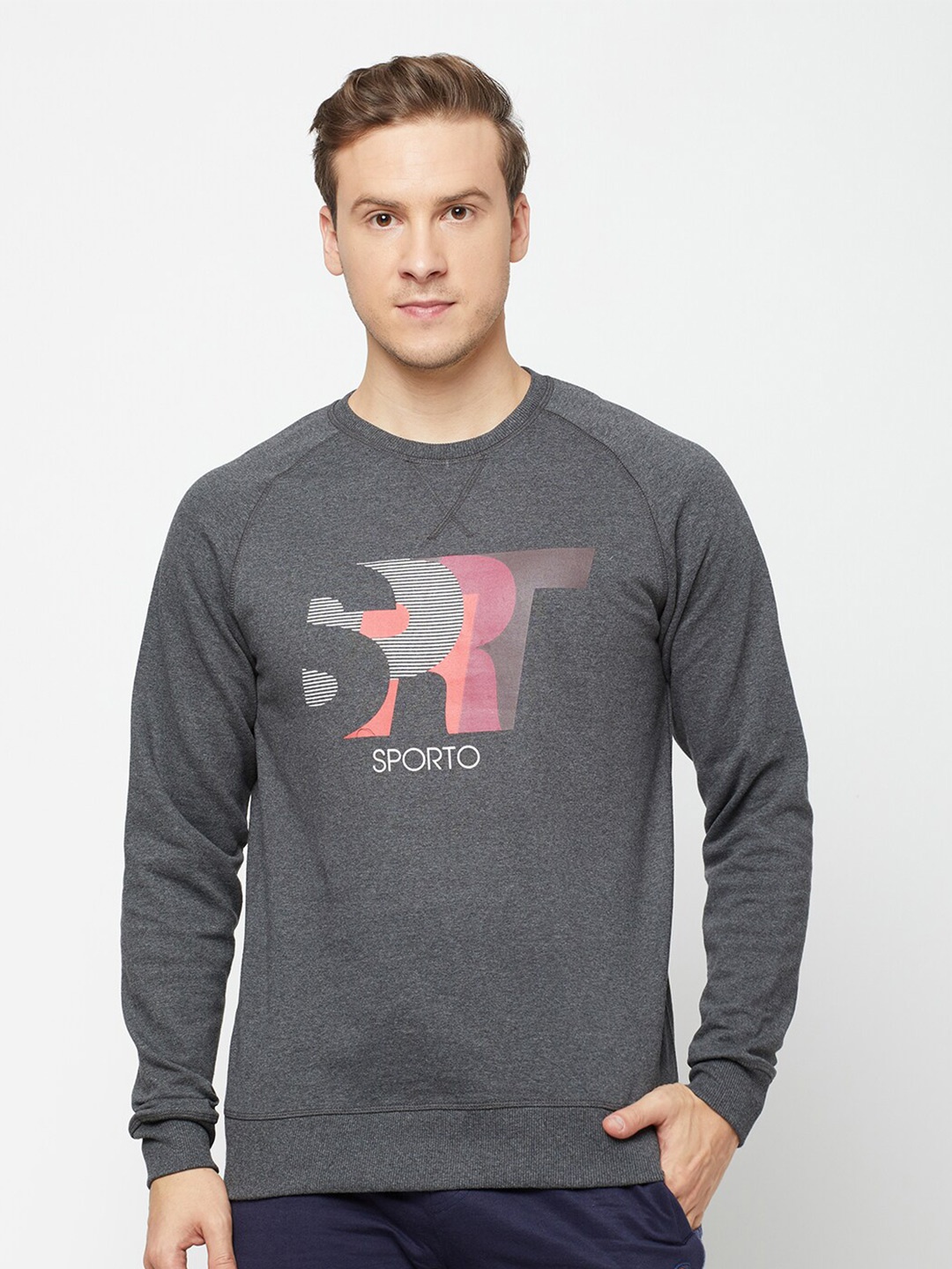 

SPORTO Graphic Printed Sweatshirt, Grey
