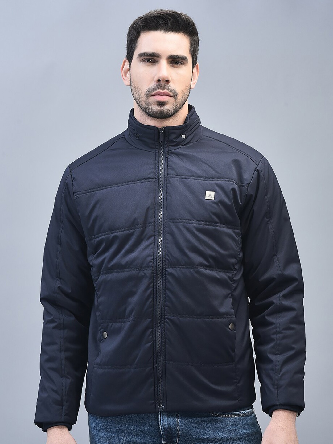 

CANOE Stand Collar Padded Jacket, Navy blue