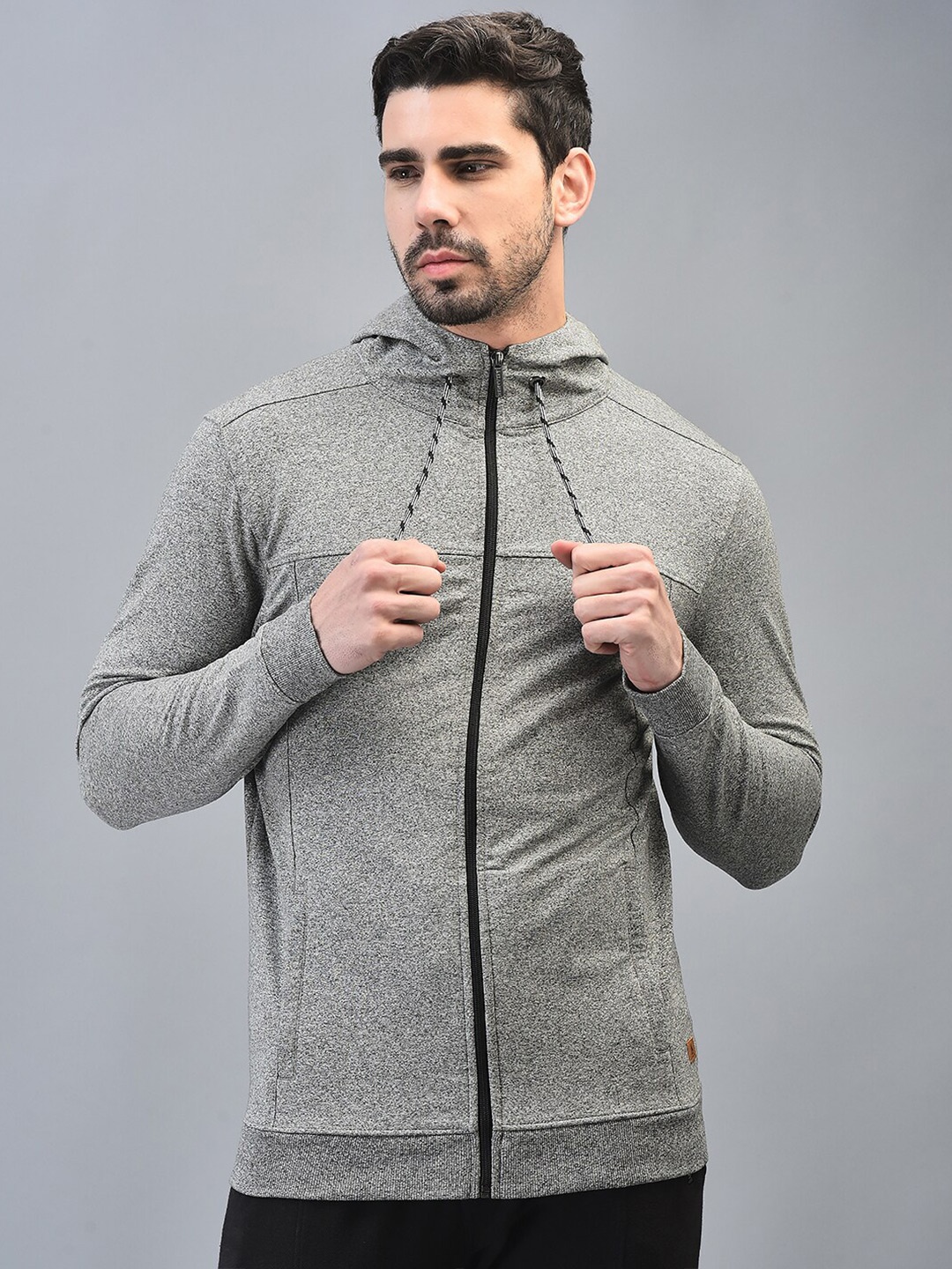 

CANOE Hooded Long Sleeves Bomber Jacket, Grey