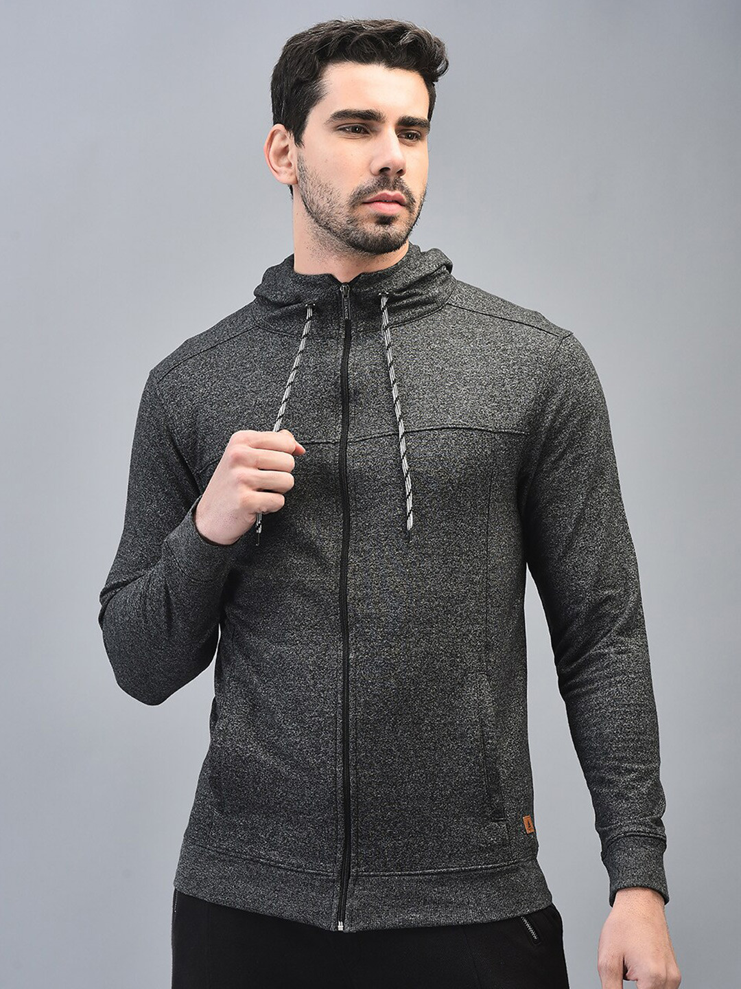 

CANOE Hooded Long Sleeves Bomber Jacket, Charcoal