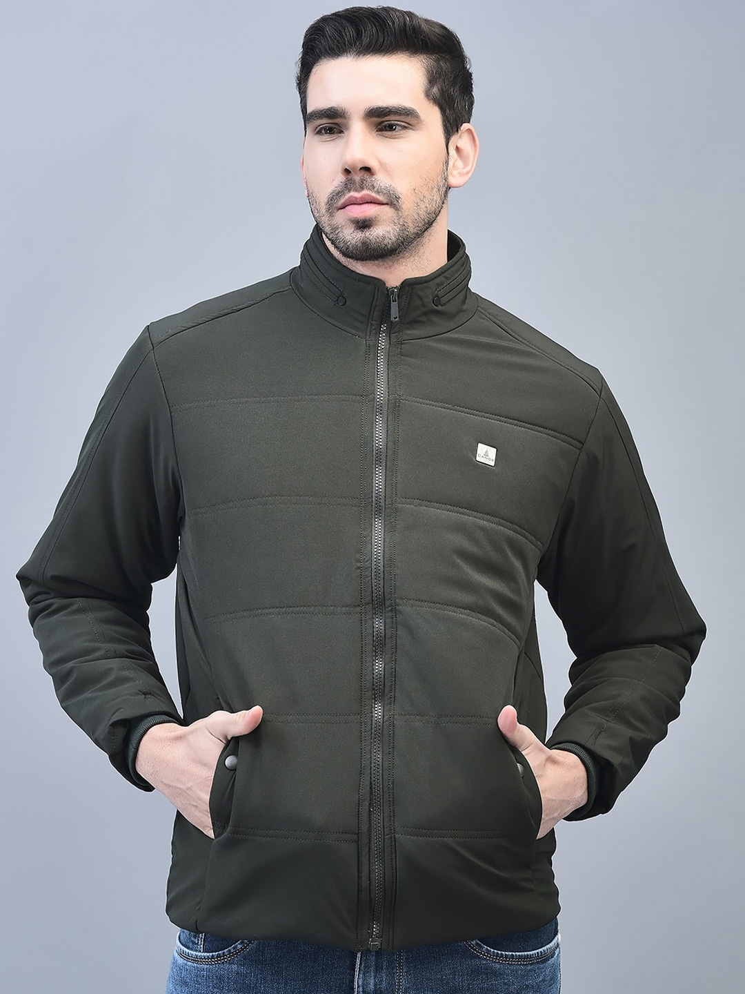 

CANOE Mock Collar Long Sleeves Padded Jacket, Olive