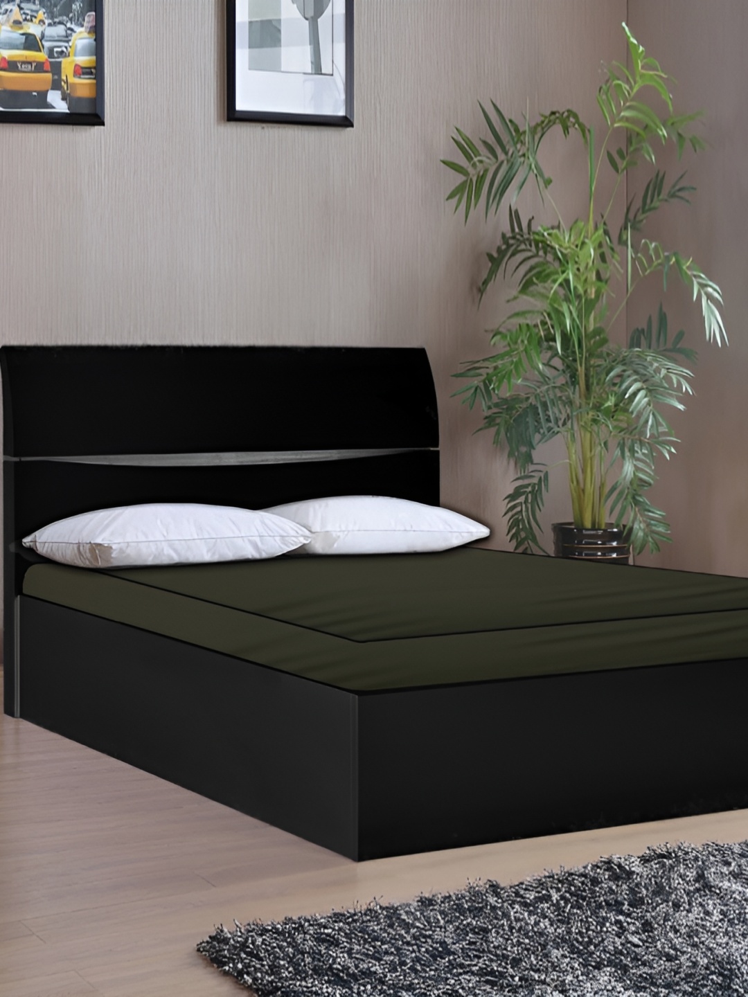 

Stylista Green Cotton Water Resistant Elastic Strap Single Size Mattress Protector
