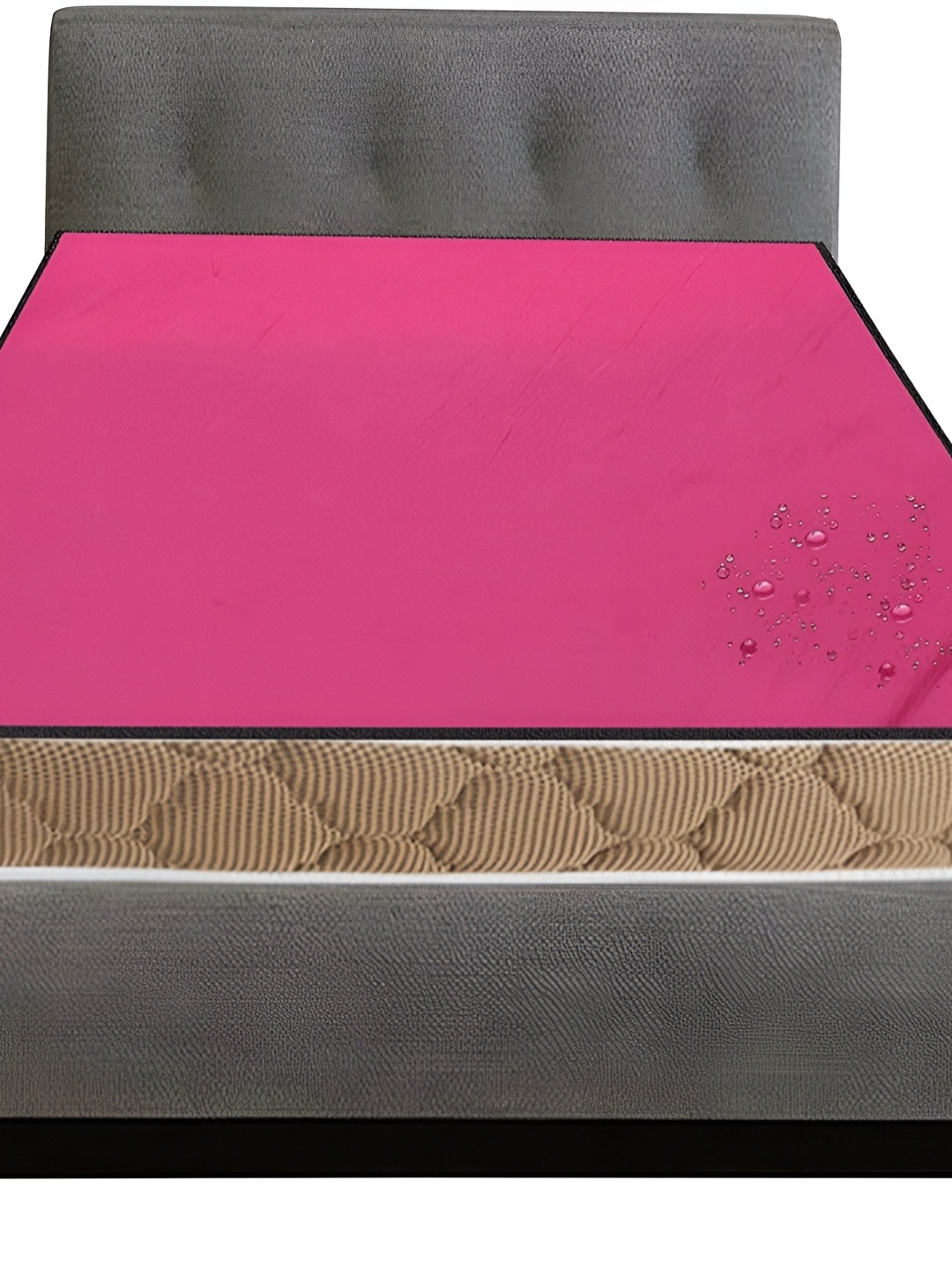

Stylista Pink Cotton Water Resistant Elastic Strap Single Mattress Protector