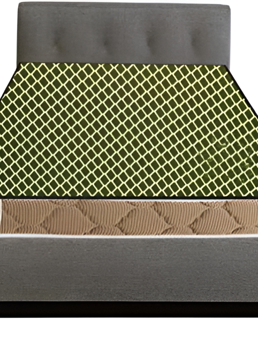 

Stylista Green & Beige Cotton Water Resistant Topper Single Mattress Protector