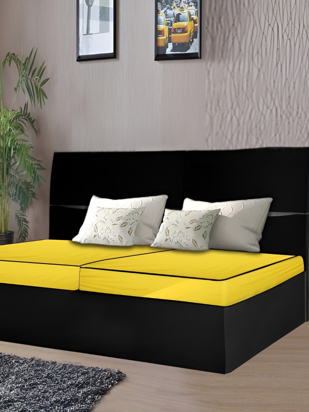 

Stylista Yellow Cotton Double Size Water Resistant Mattress Protector
