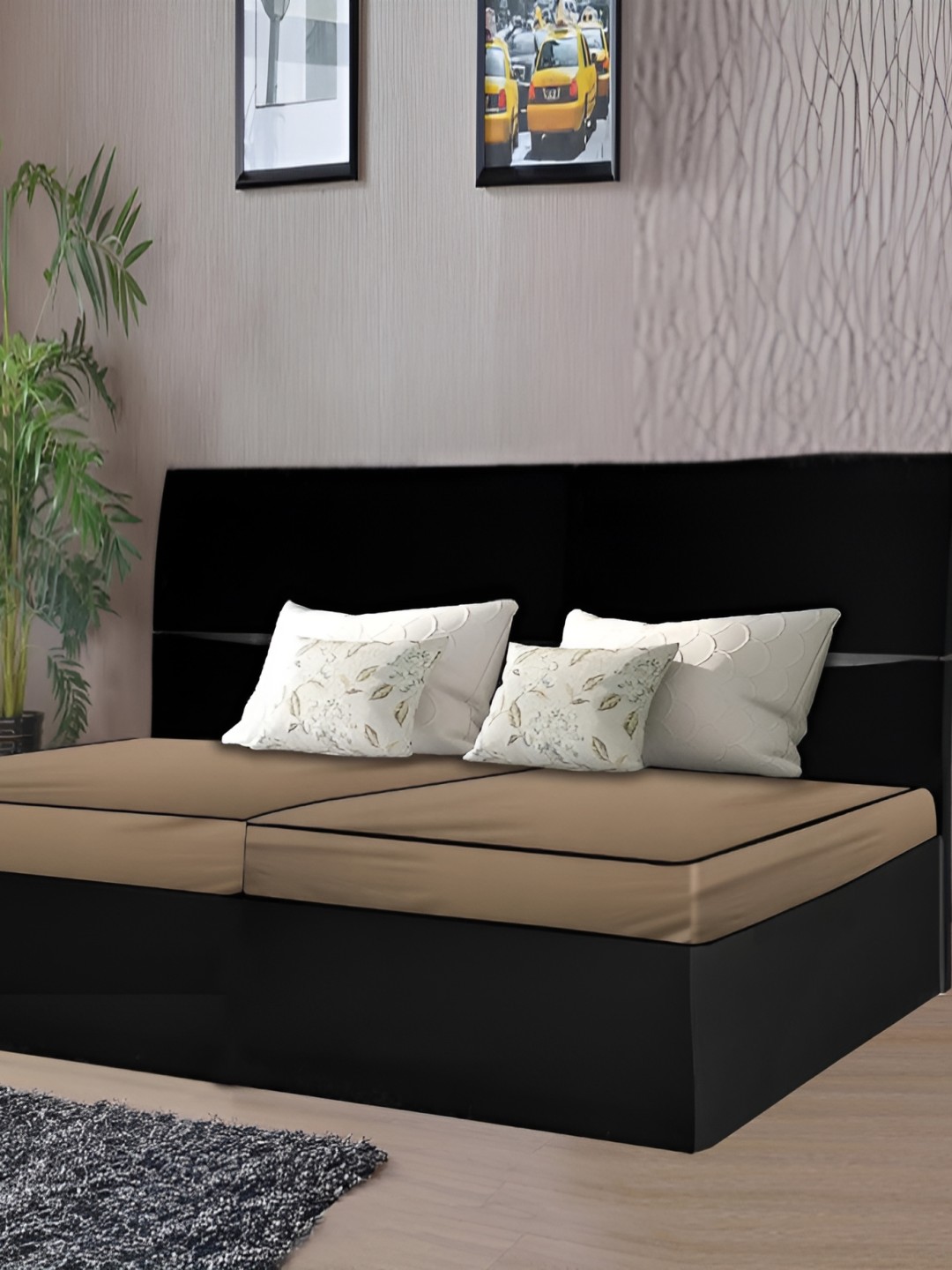 

Stylista Beige Cotton Water Resistant Elastic Strap King Mattress Protector