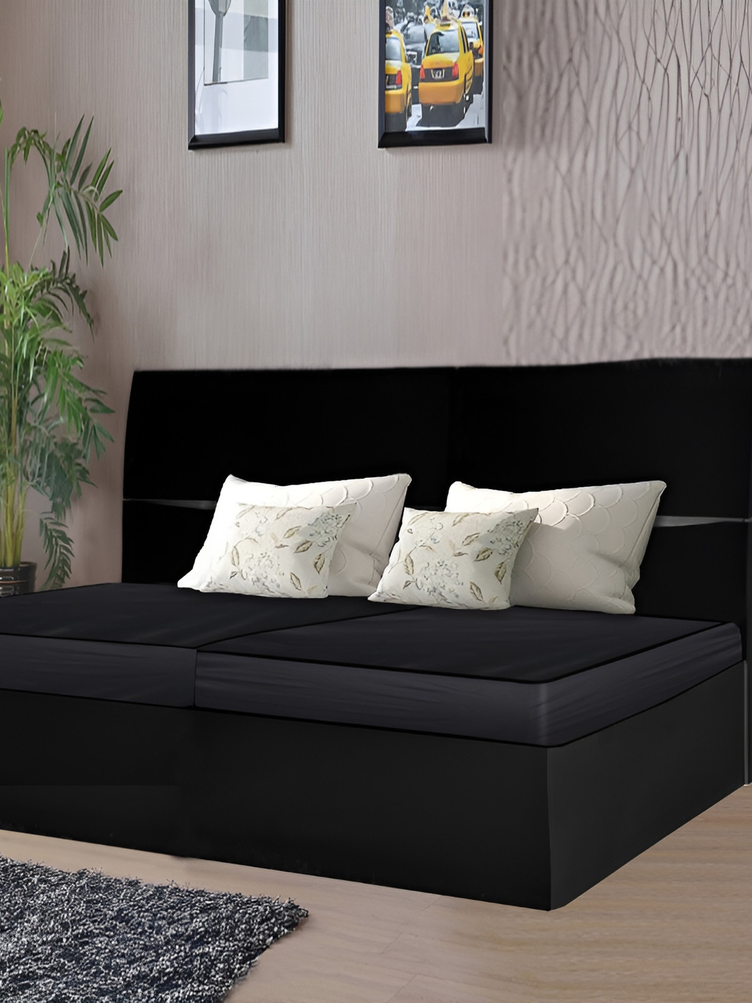

Stylista Black Cotton Water Resistant Elastic Strap Mattress Protector