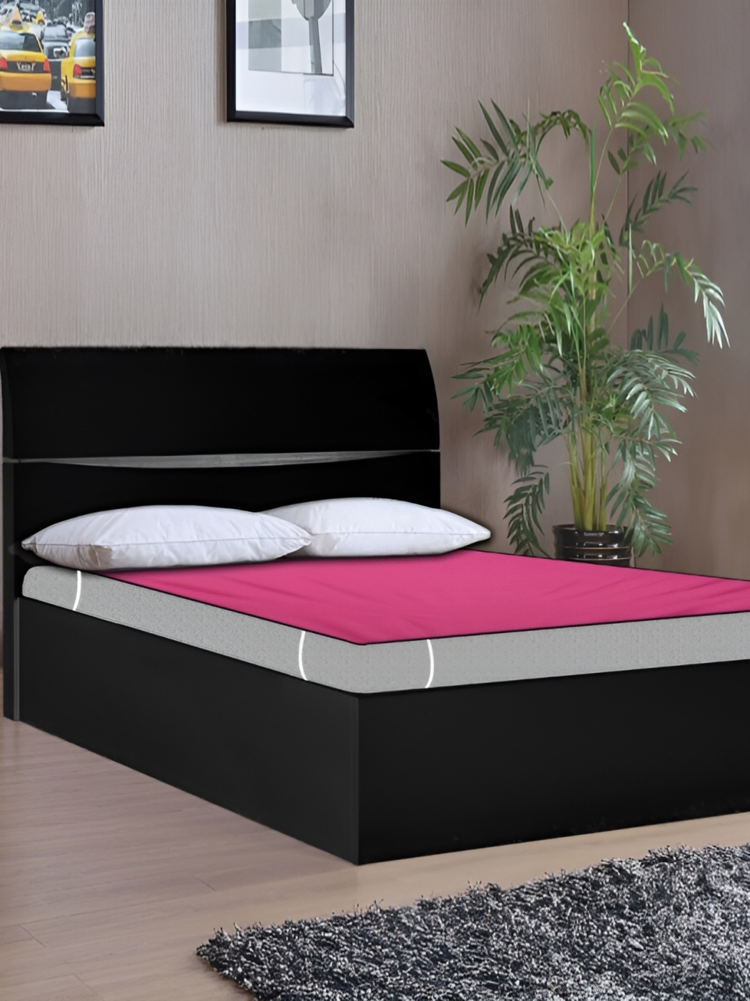 

Stylista Pink Cotton Water Resistant Elastic Strap King Mattress Protector