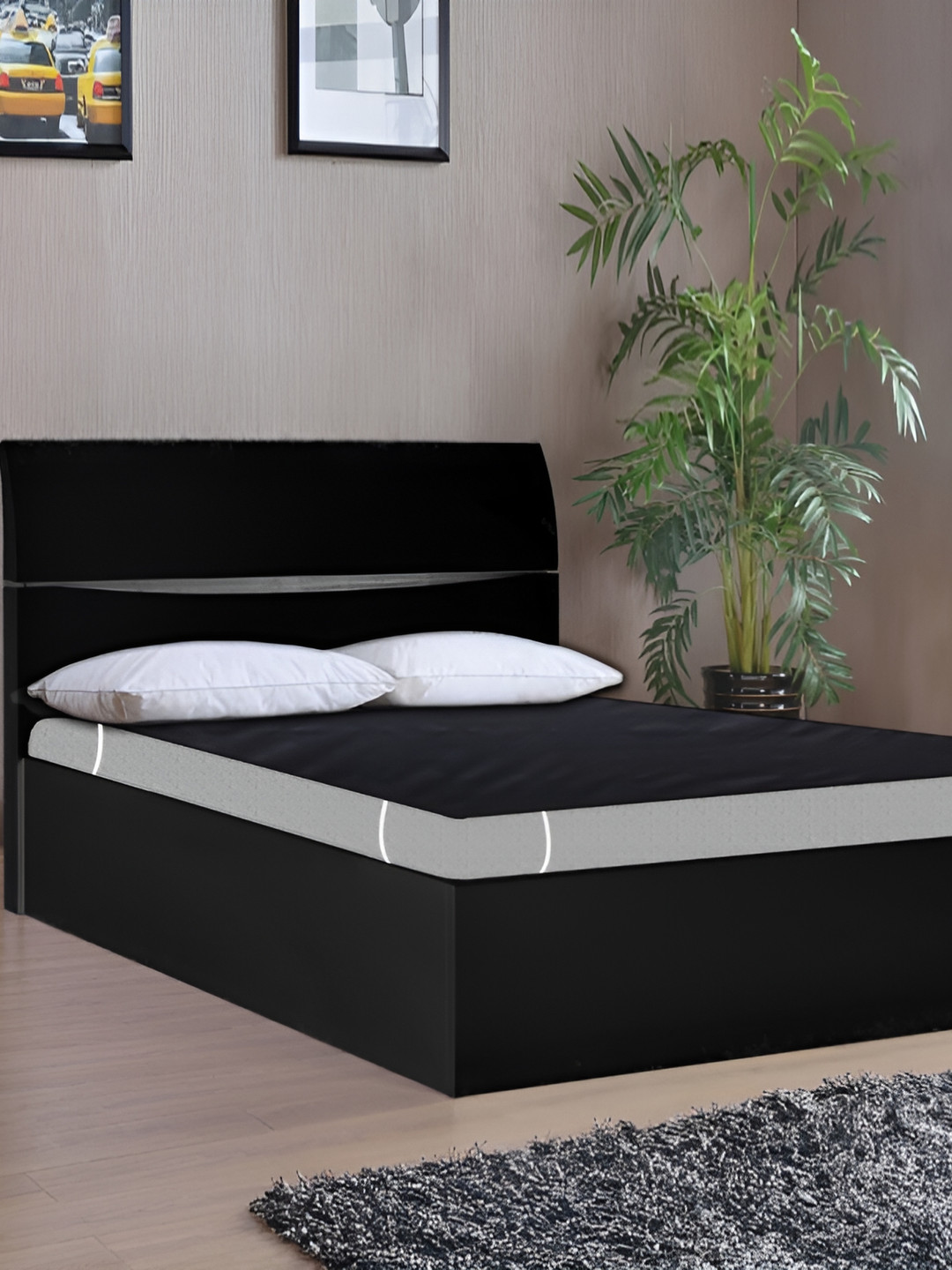 

Stylista Black Cotton Water Resistant Elastic Strap Single Mattress Protector