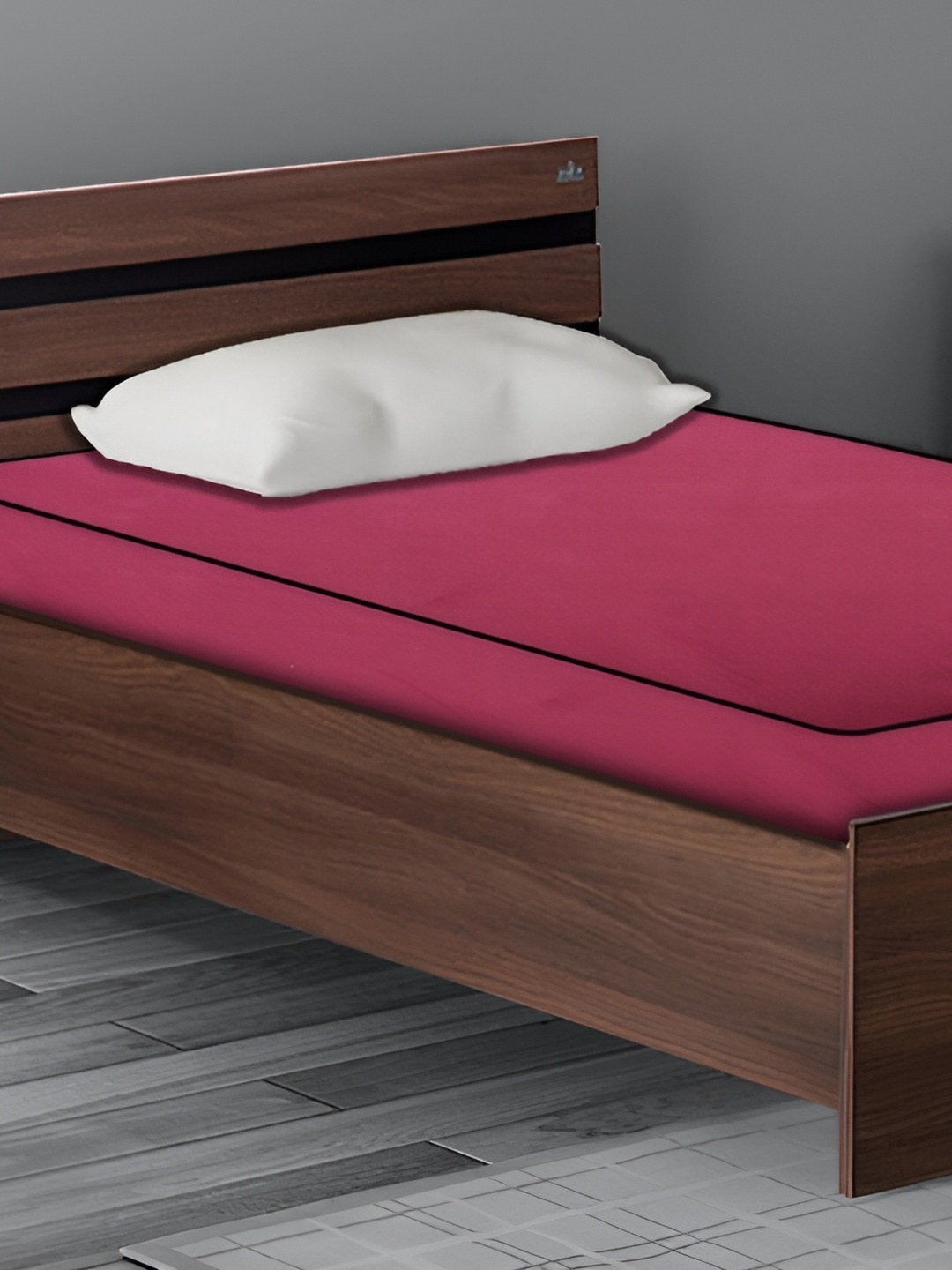 

Stylista Maroon Cotton Water Resistant Elastic Strap Single Mattress Protector