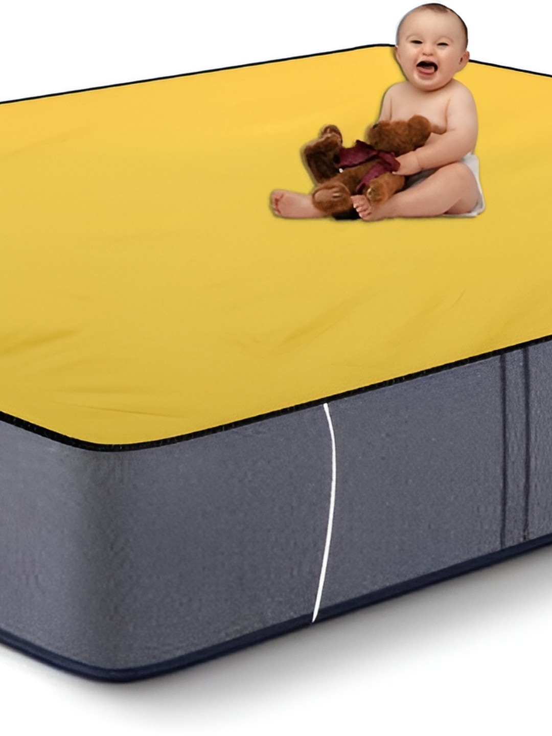 

Stylista Yellow Cotton Water Resistant Elastic Strap Single Mattress Protector