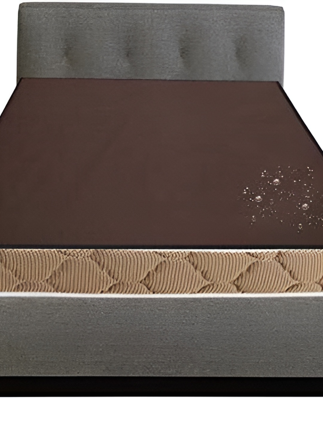 

Stylista Brown Cotton Water Resistant Elastic Strap Single Mattress Protector