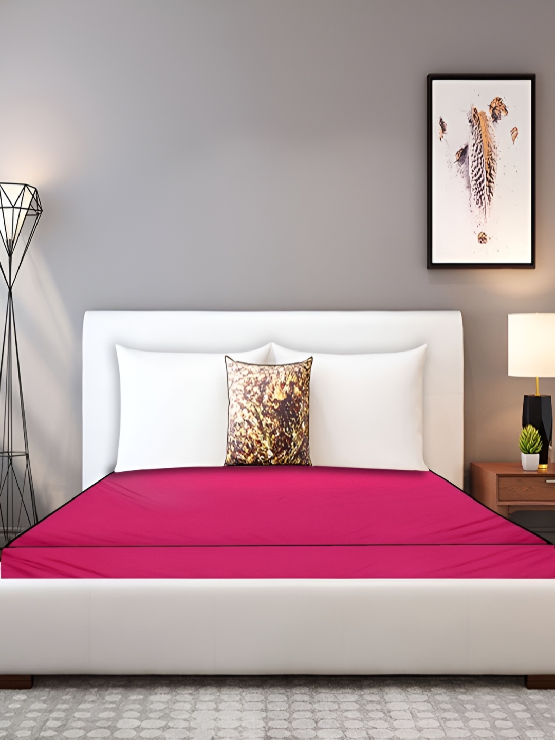 

Stylista Pink Cotton Water Resistant Elastic Strap Mattress Protector