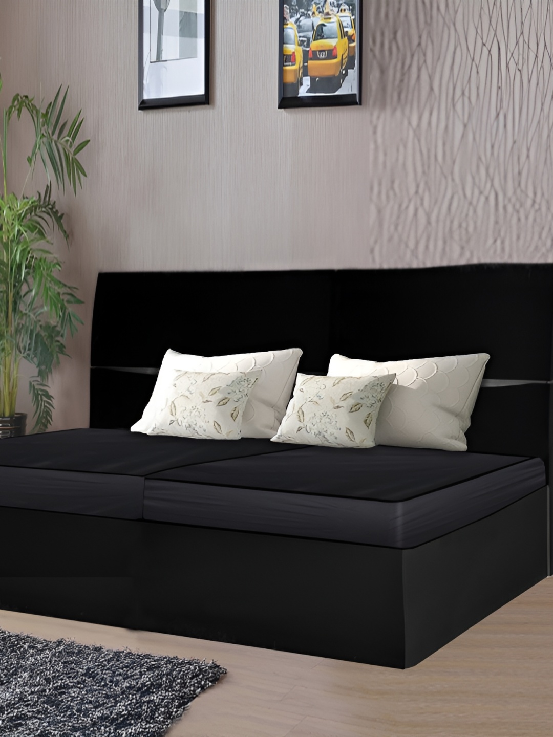 

Stylista Black Cotton Water Resistant Elastic Strap King Mattress Protector