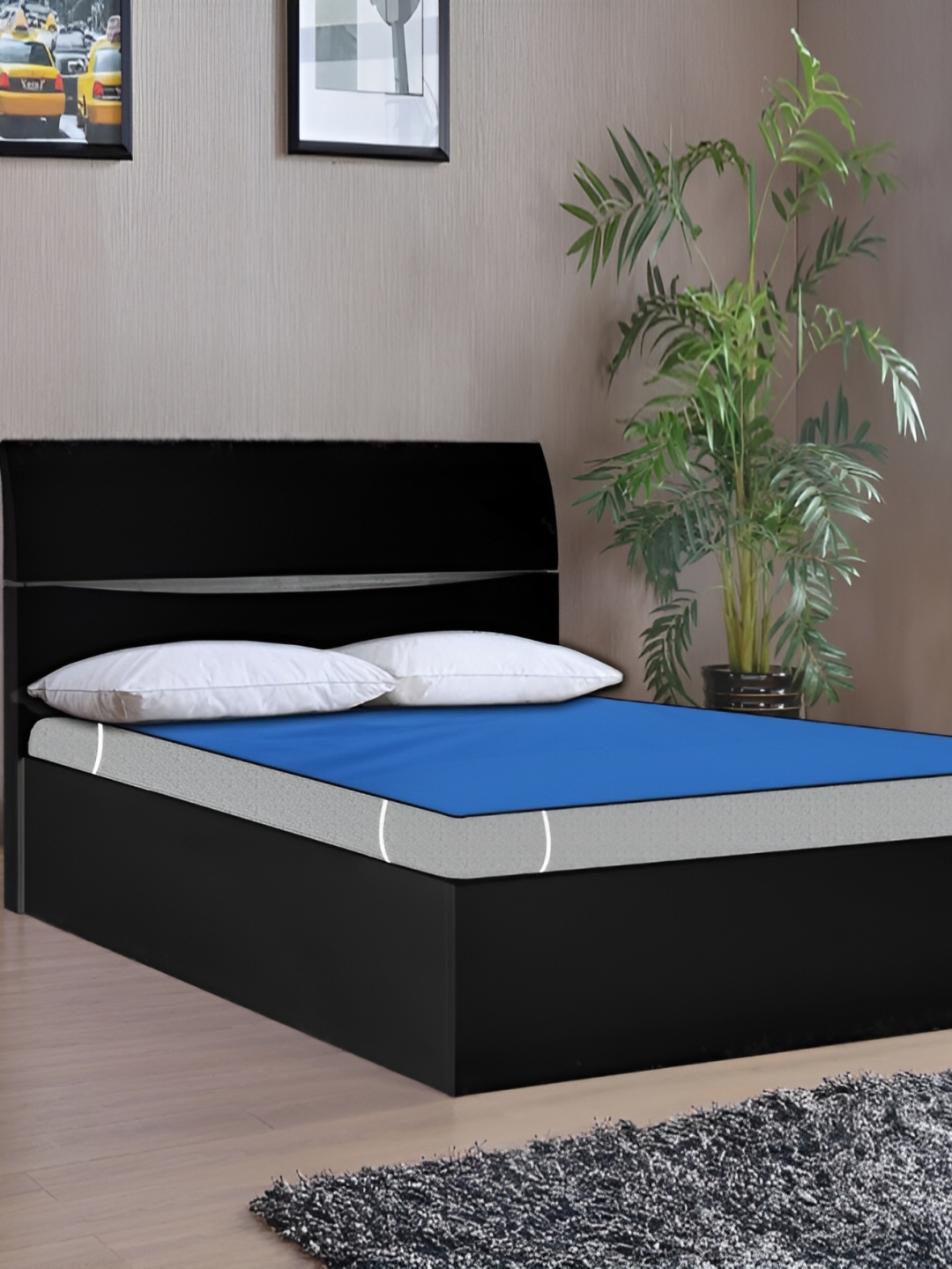 

Stylista Blue Cotton Water Resistant Elastic Strap Single Size Mattress Protector