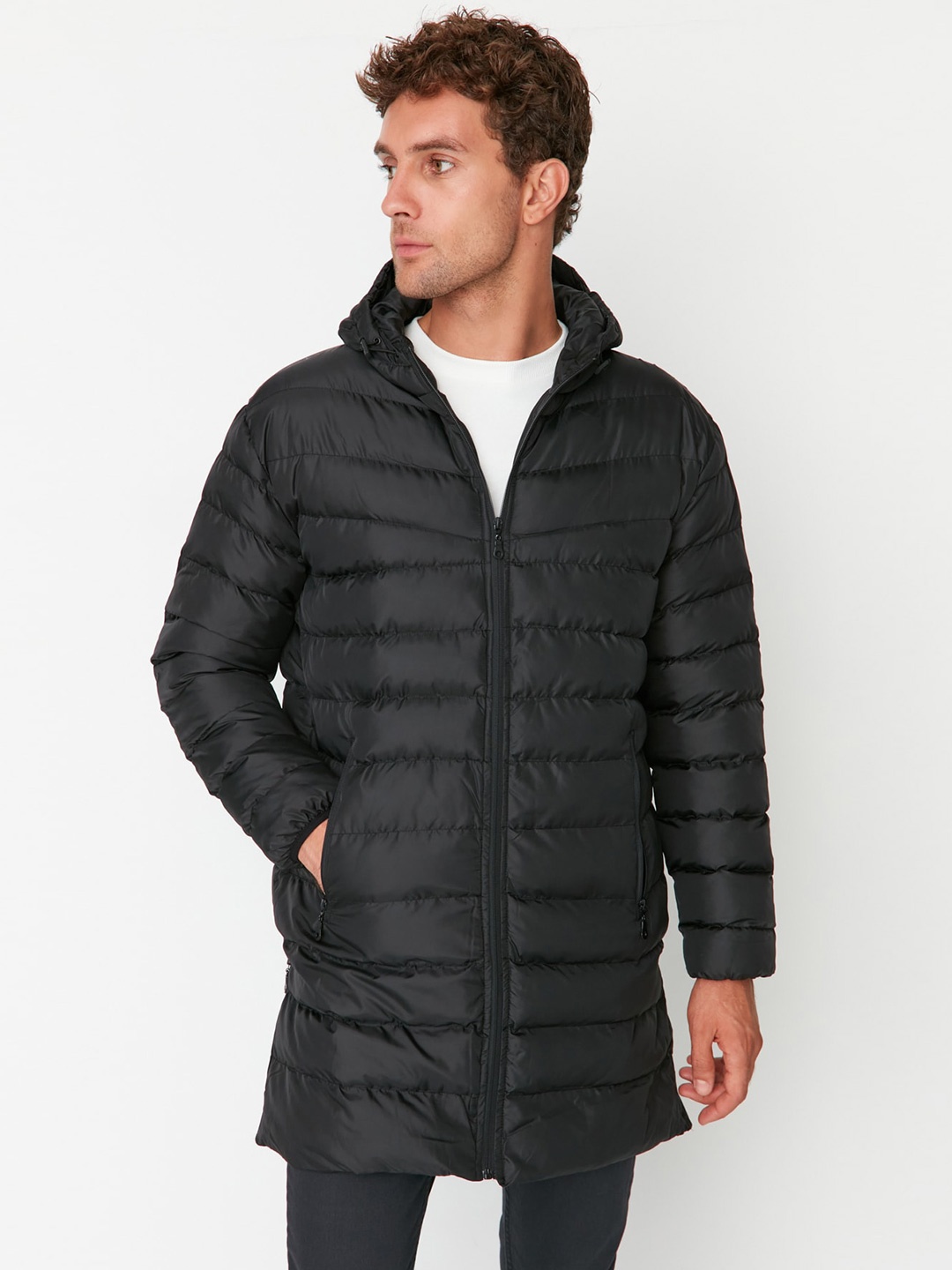 

Trendyol Hooded Longline Puffer Jacket, Black