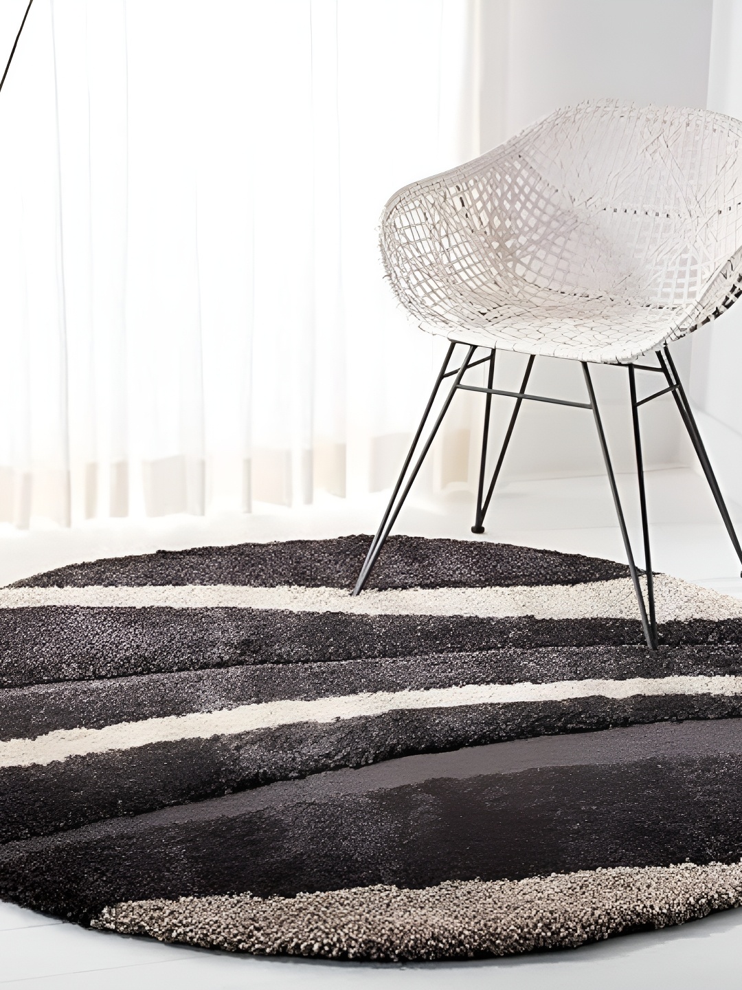 Shopgallery Brown & Beige Abstract Anti Skid Shaggy Carpet