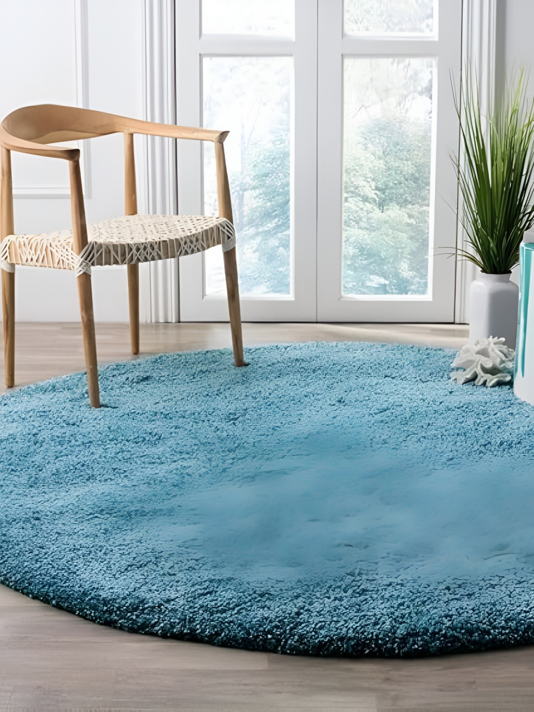 

Shopgallery Turquoise Blue Anti Skid Shaggy Carpet