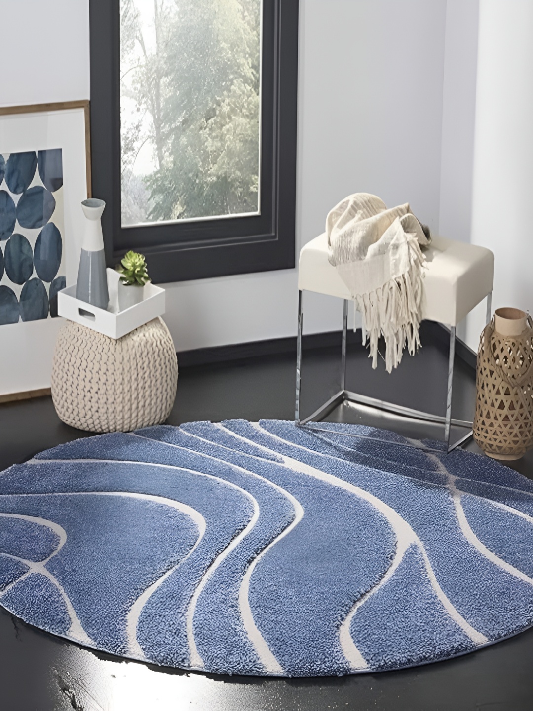 

Shopgallery Grey & White Abstract Anti Skid Shaggy Carpet