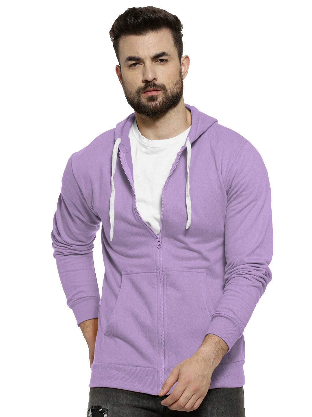 

BAESD Regular Cotton Casual Hooded Sweatshirt, Lavender