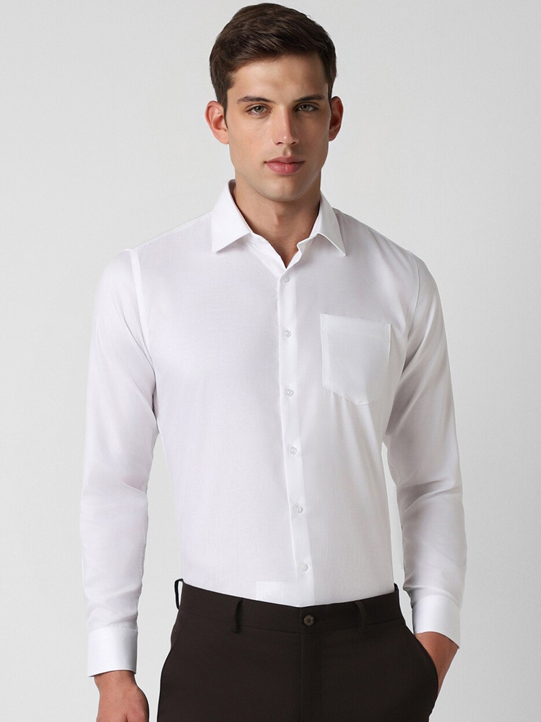 

Van Heusen Long Sleeves Slim Fit Opaque Cotton Formal Shirt, White