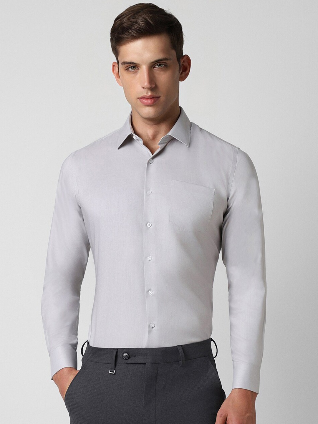 

Van Heusen Spread Collar Slim Fit Cotton Formal Shirt, Grey