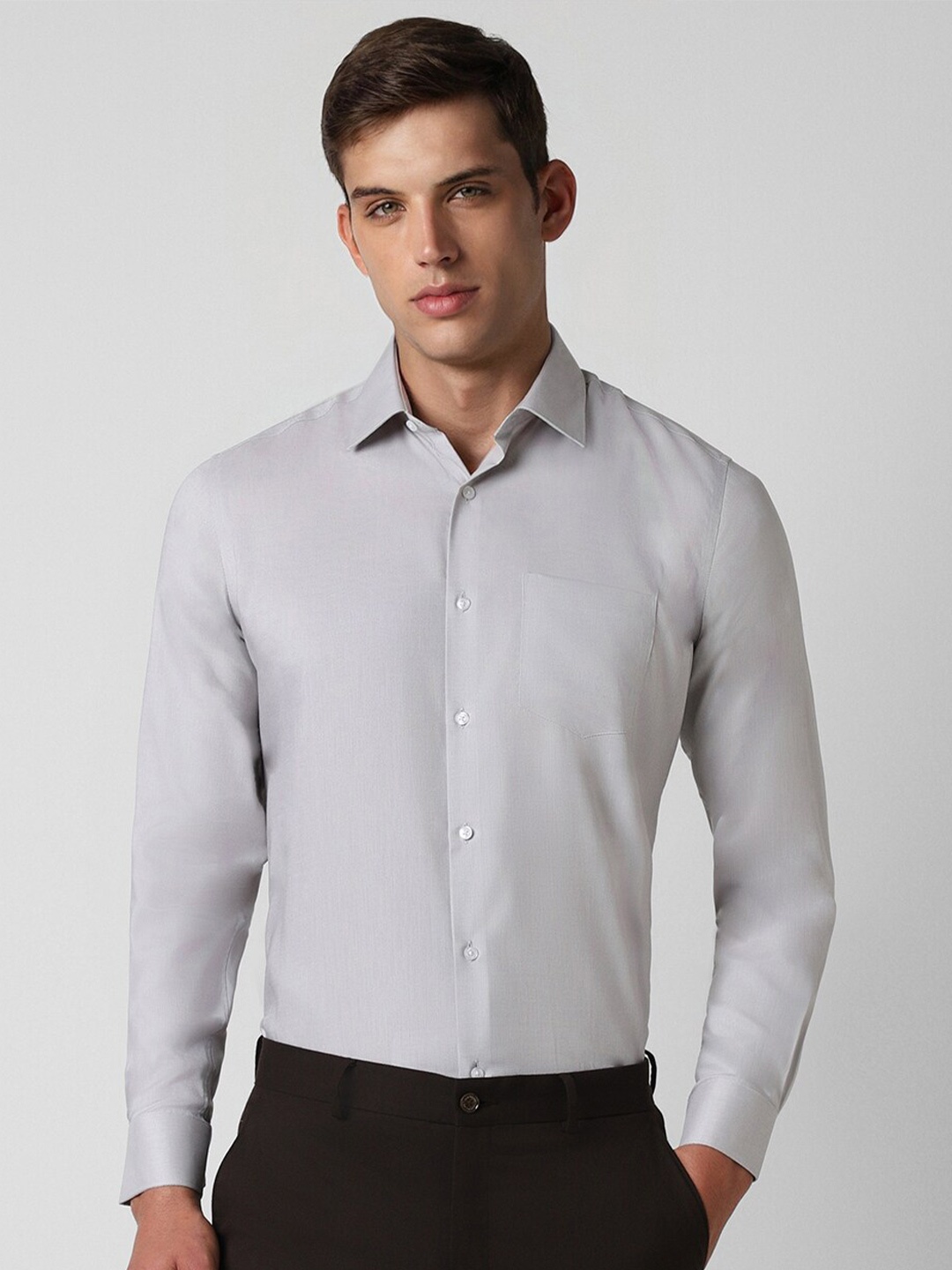 

Van Heusen Spread Collar Slim Fit Pure Cotton Formal Shirt, Grey