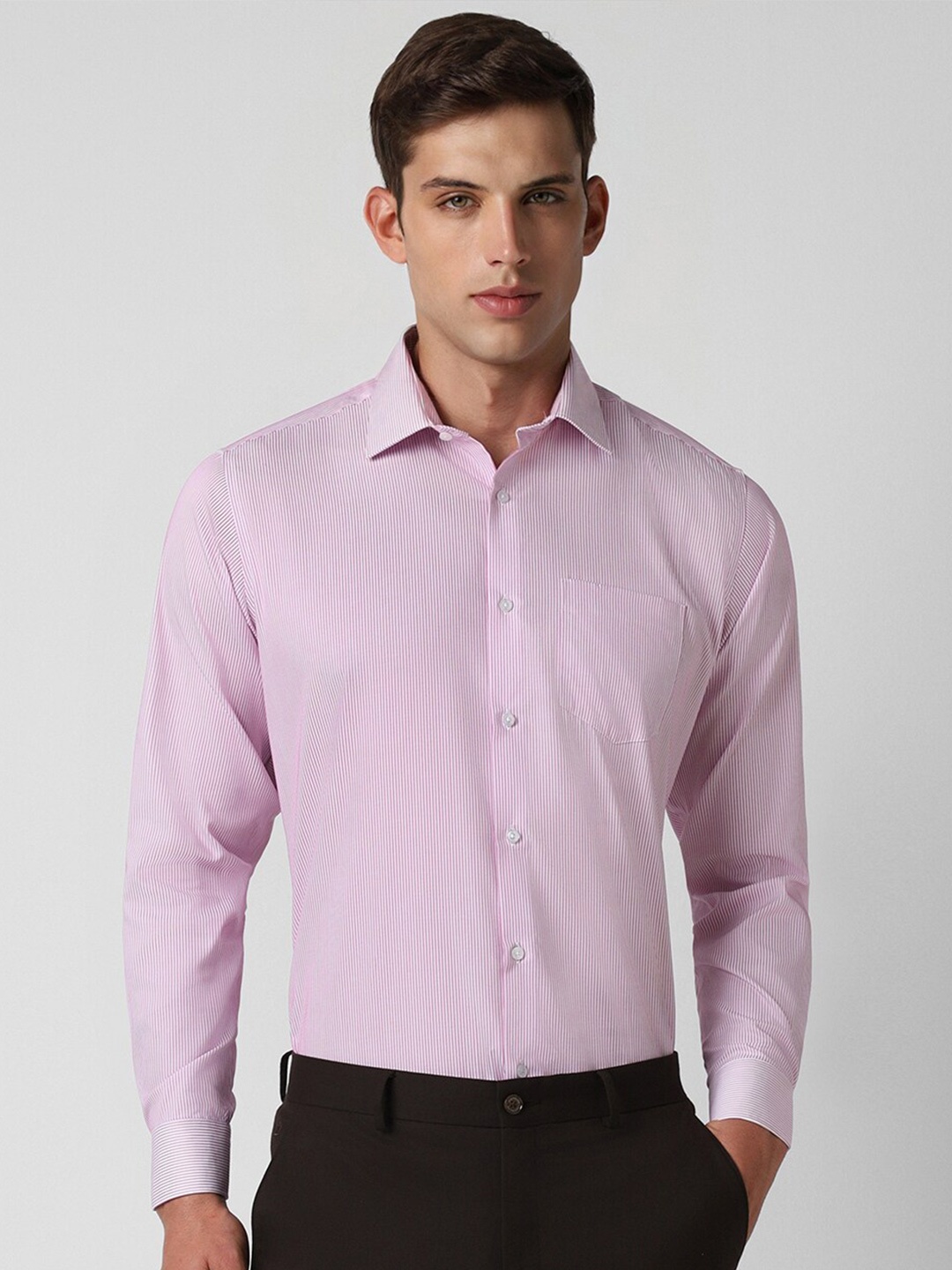 

Van Heusen Striped Opaque Cotton Formal Shirt, Pink