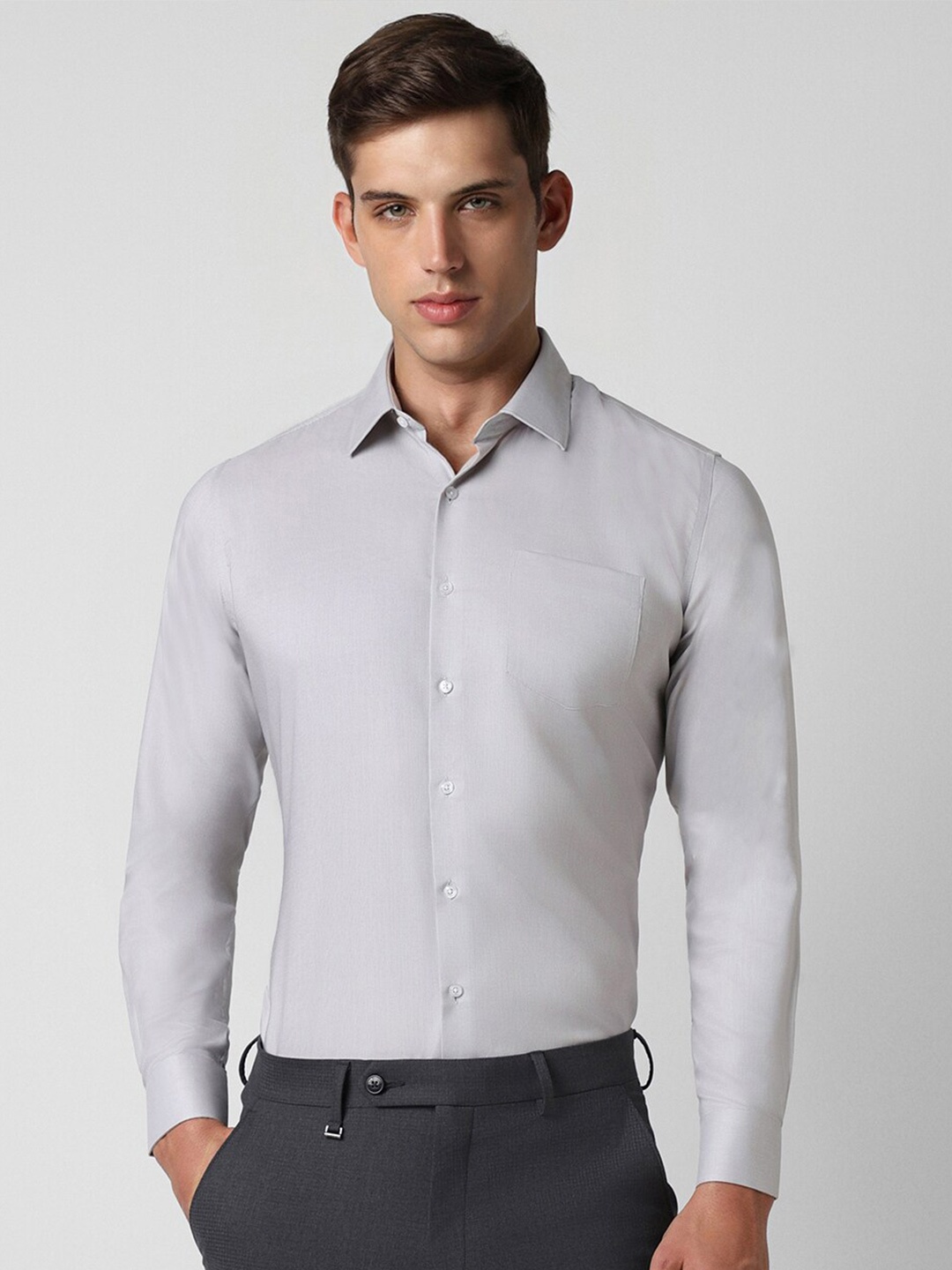 

Van Heusen Slim Fit Opaque Cotton Formal Shirt, Grey