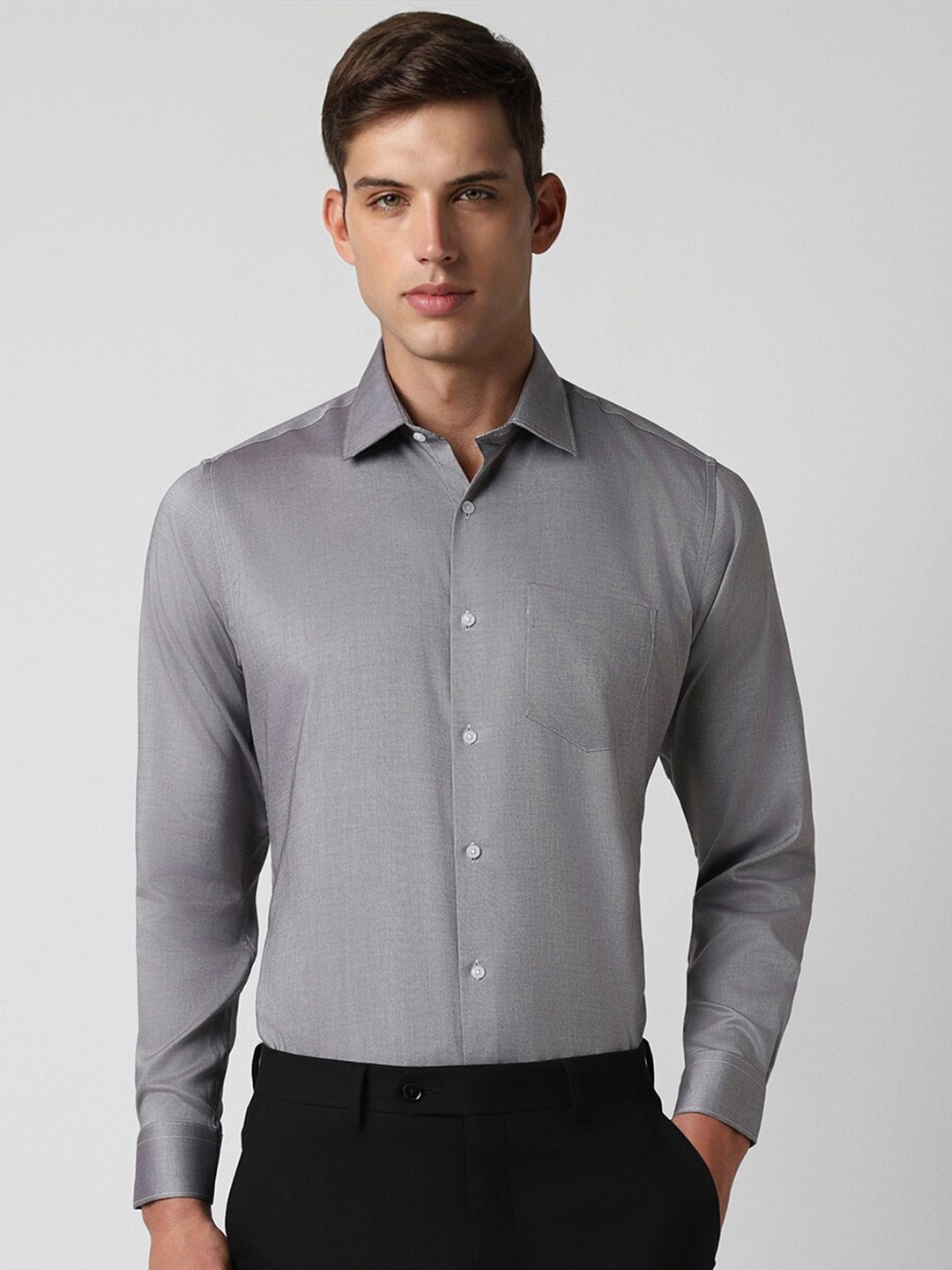 

Van Heusen Spread Collar Slim Fit Cotton Formal Shirt, Grey