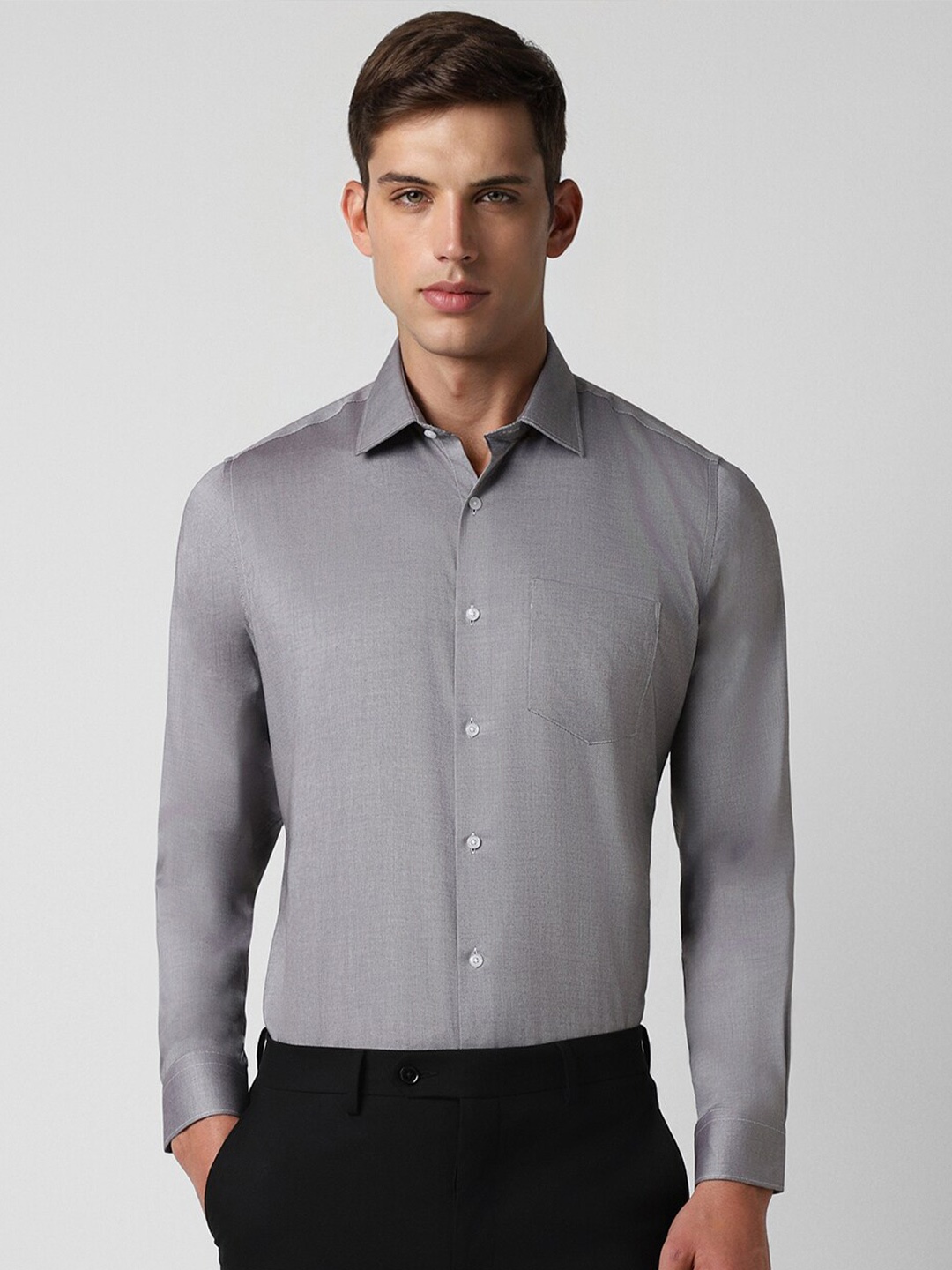 

Van Heusen Textured Pure Cotton Formal Shirt, Grey