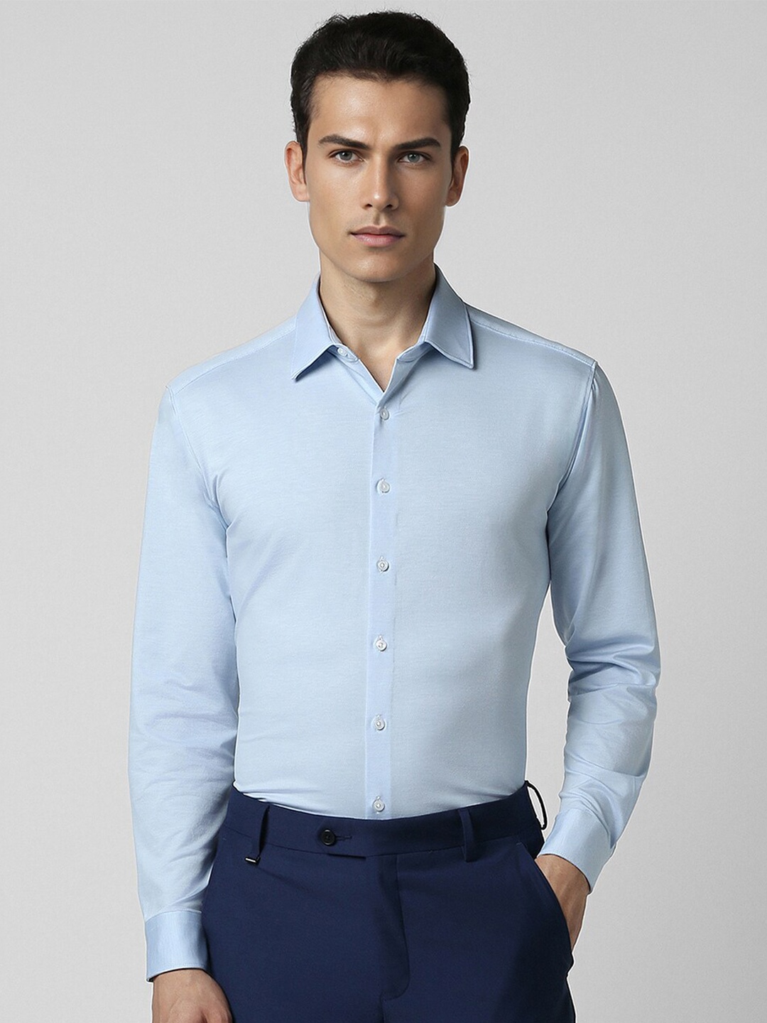 

Van Heusen Spread Collar Slim Fit Cotton Formal Shirt, Blue