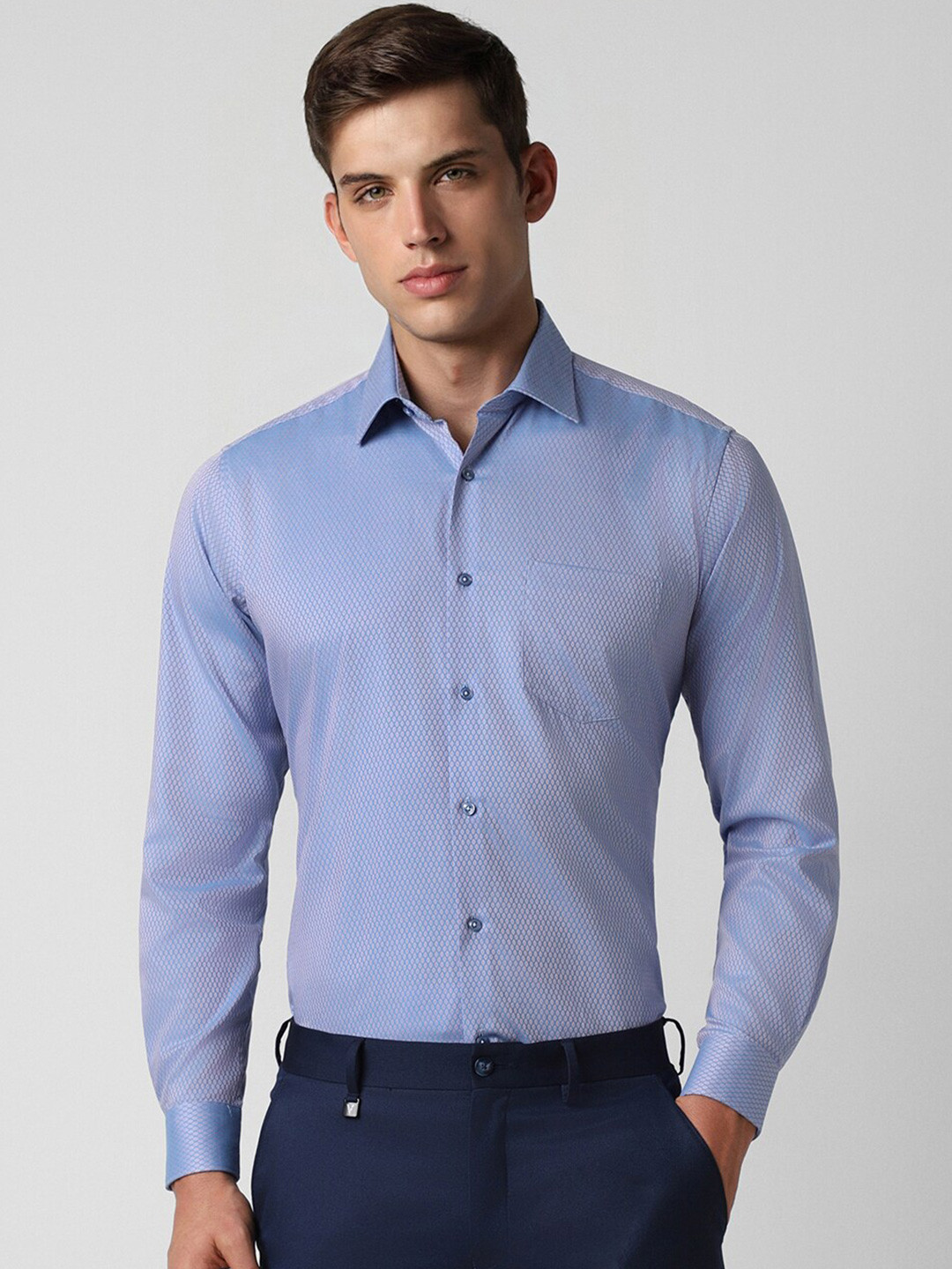 

Van Heusen Micro Ditsy Printed Opaque Cotton Party Shirt, Blue