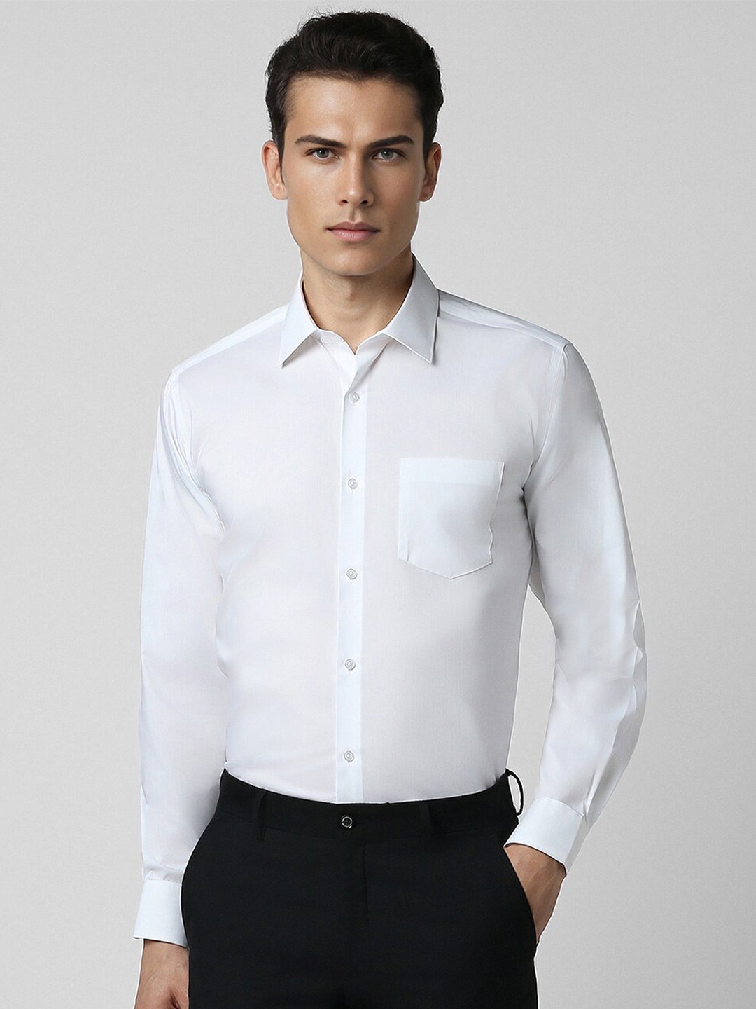 

Van Heusen Long Sleeves Opaque Cotton Formal Shirt, White