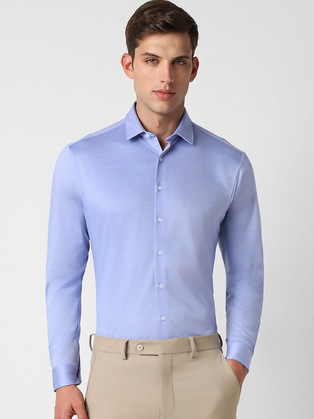 

Van Heusen Spread Collar Slim Fit Pure Cotton Formal Shirt, Blue