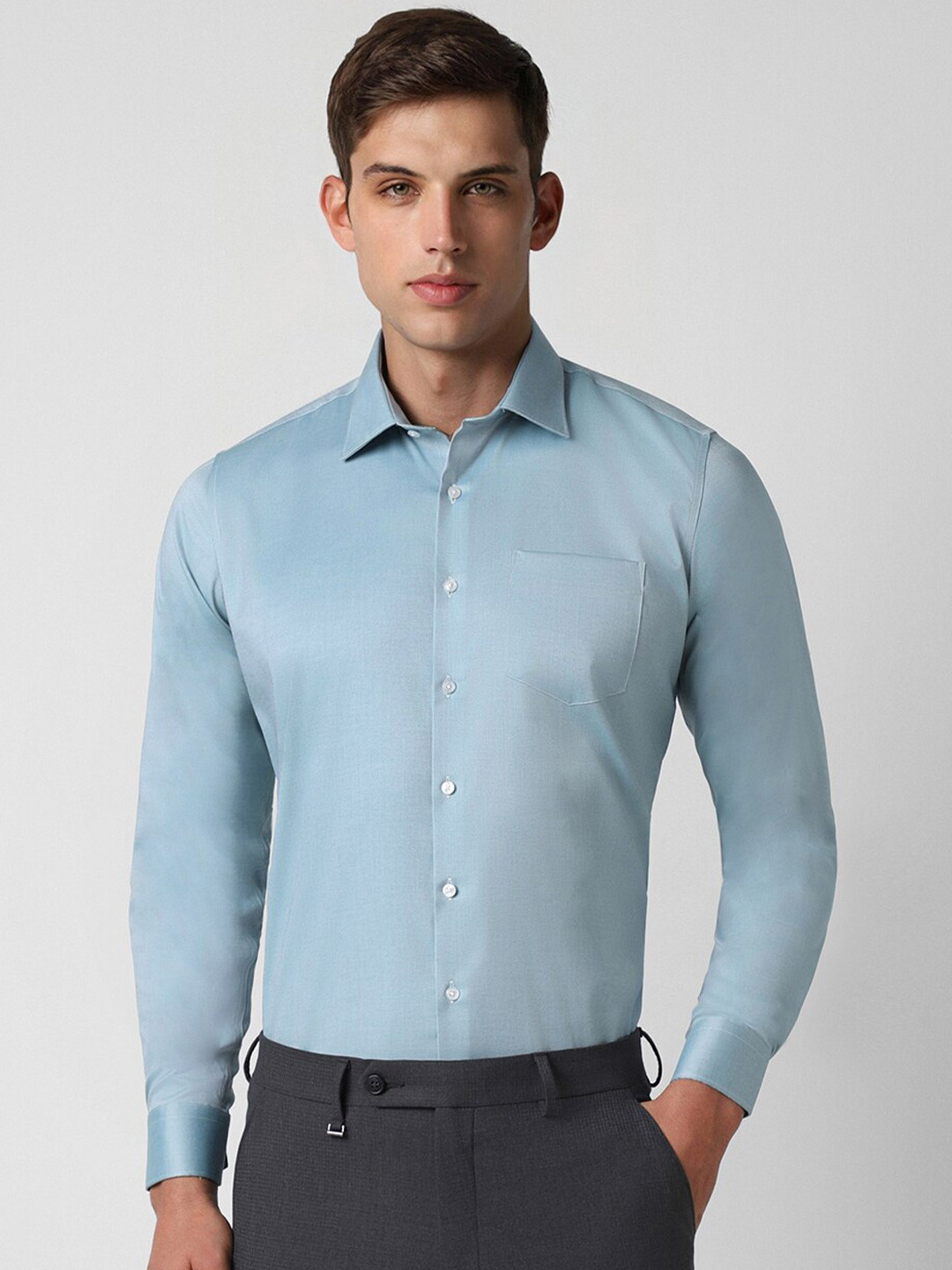 

Van Heusen Slim Fit Opaque Cotton Formal Shirt, Blue